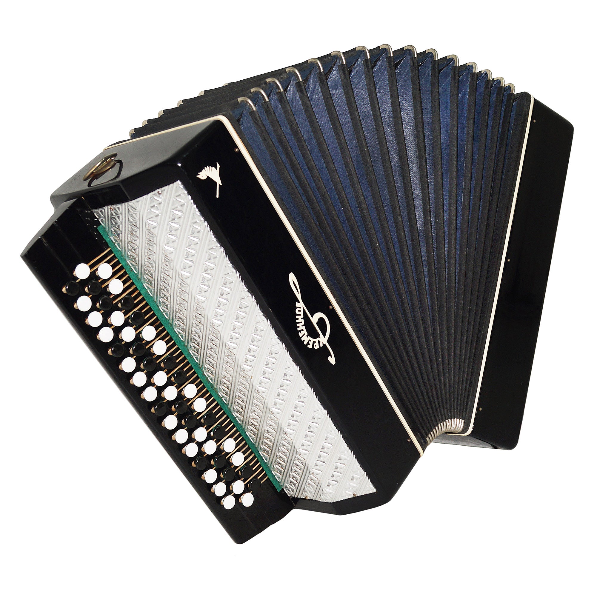 Orchestral Monophone Concert Bayan Double Сontrabass Button Accordion made in Ukraine 1932, Kremennoe, New Straps, Amazing sound.