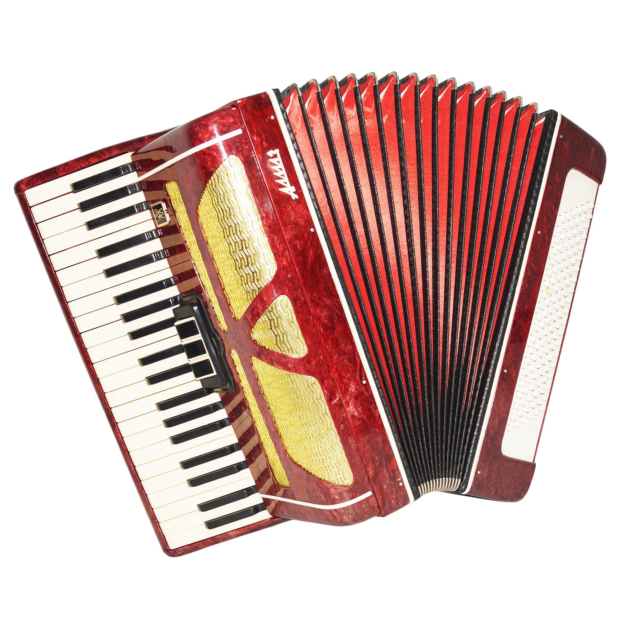 Russian Piano Accordion Almaz 120 Bass made in USSR, incl Straps, 1912, Keyboard Accordian, Amazing sound.