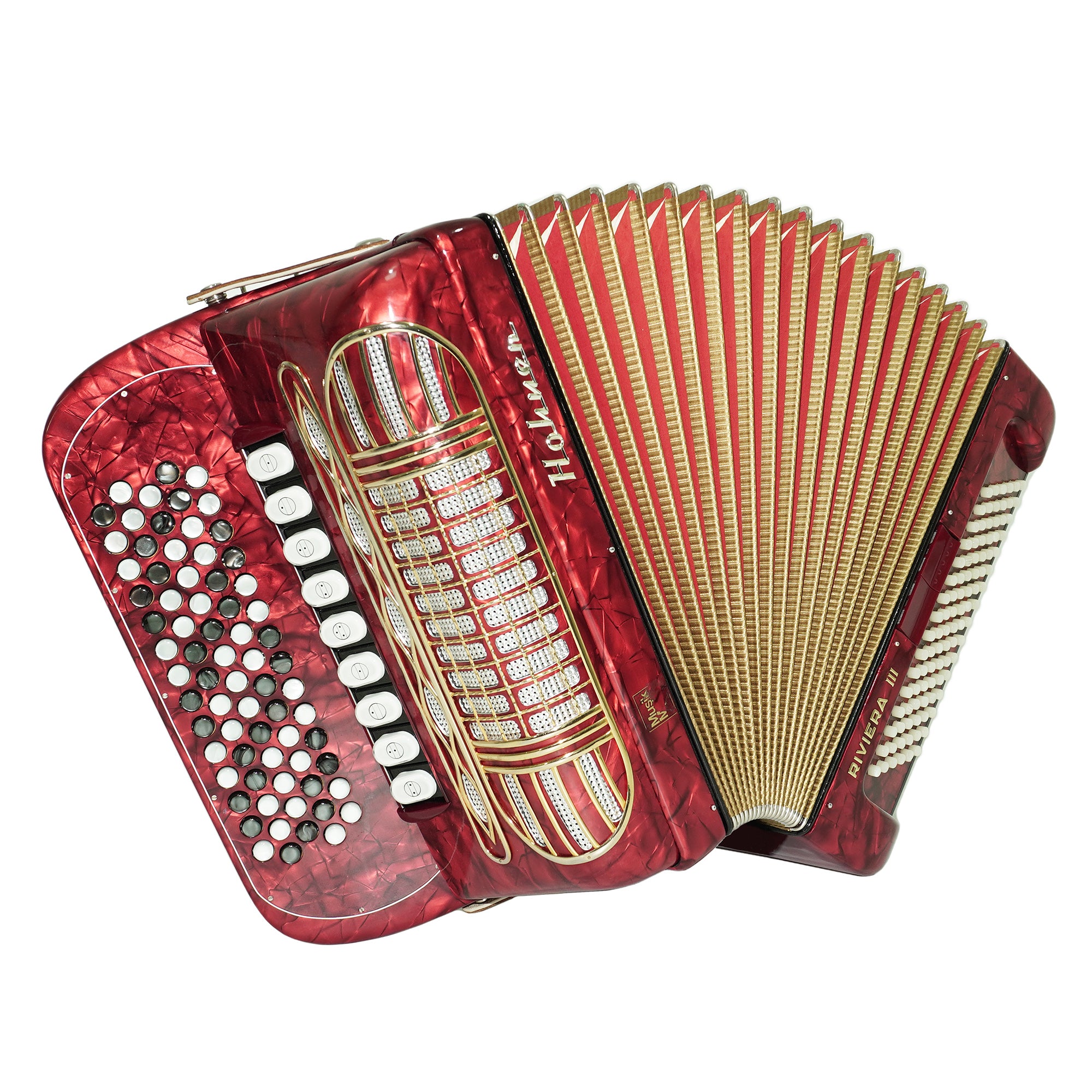 Hohner Riviera III 5 Row Lightweight Button Accordion 96 Bass made in Germany, C Griff, New Straps, Original Accordeone de Botones, 2616
