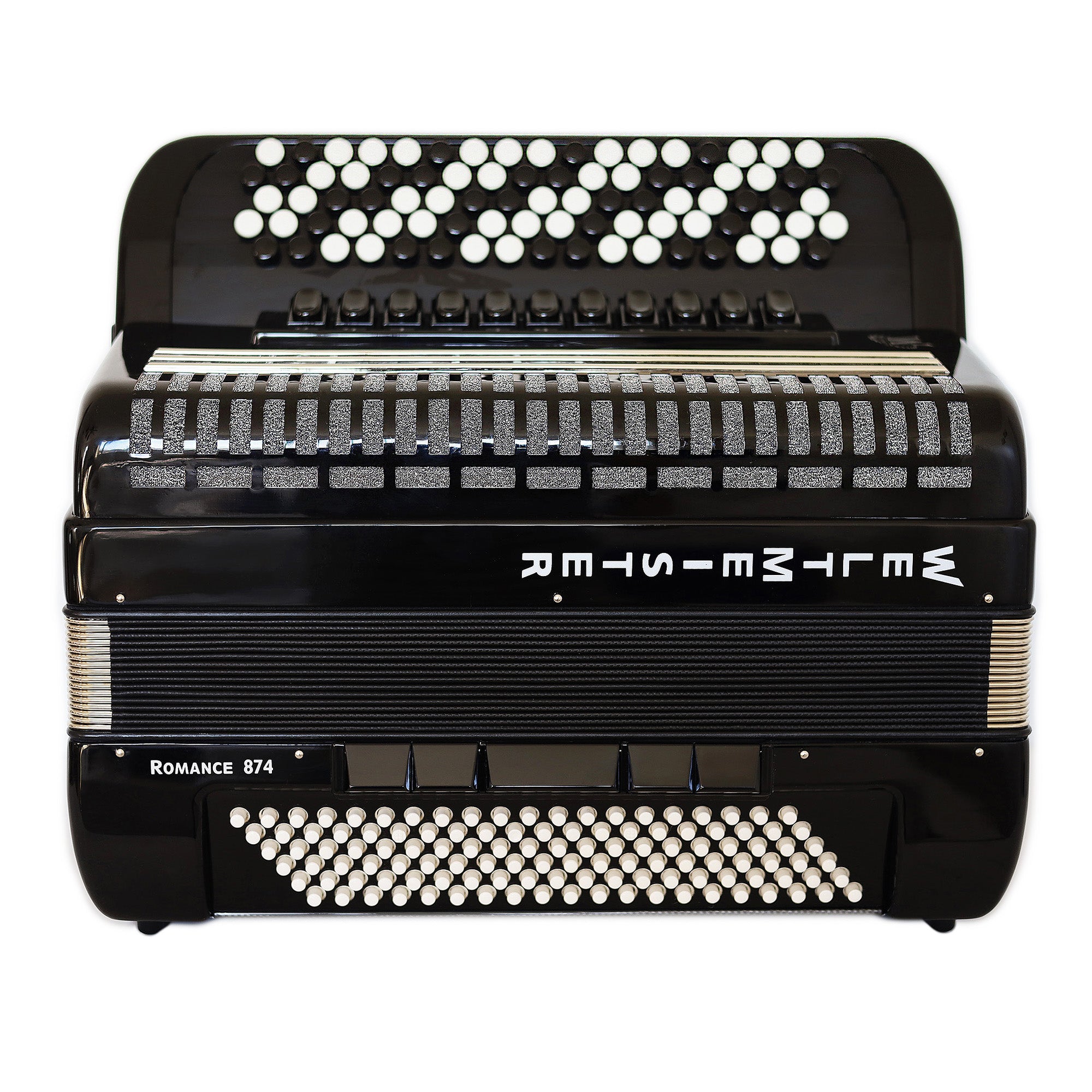 NEW Weltmeister Romance 874 5 Rows Chromatic Button Accordion, made in Germany, 120 Bass buttons, B-Gripp, Black, incl. Straps and Case, Item Location USA