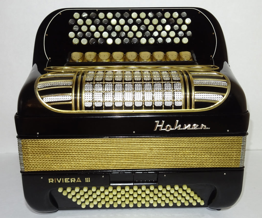 Hohner Riviera III Lightweight 5 Rows Button Accordion C Griff made in Germany, with New Straps