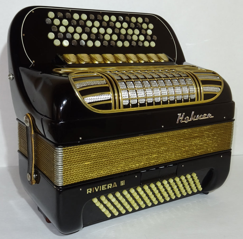 Hohner Riviera III Lightweight 5 Rows Button Accordion C Griff made in Germany, with New Straps
