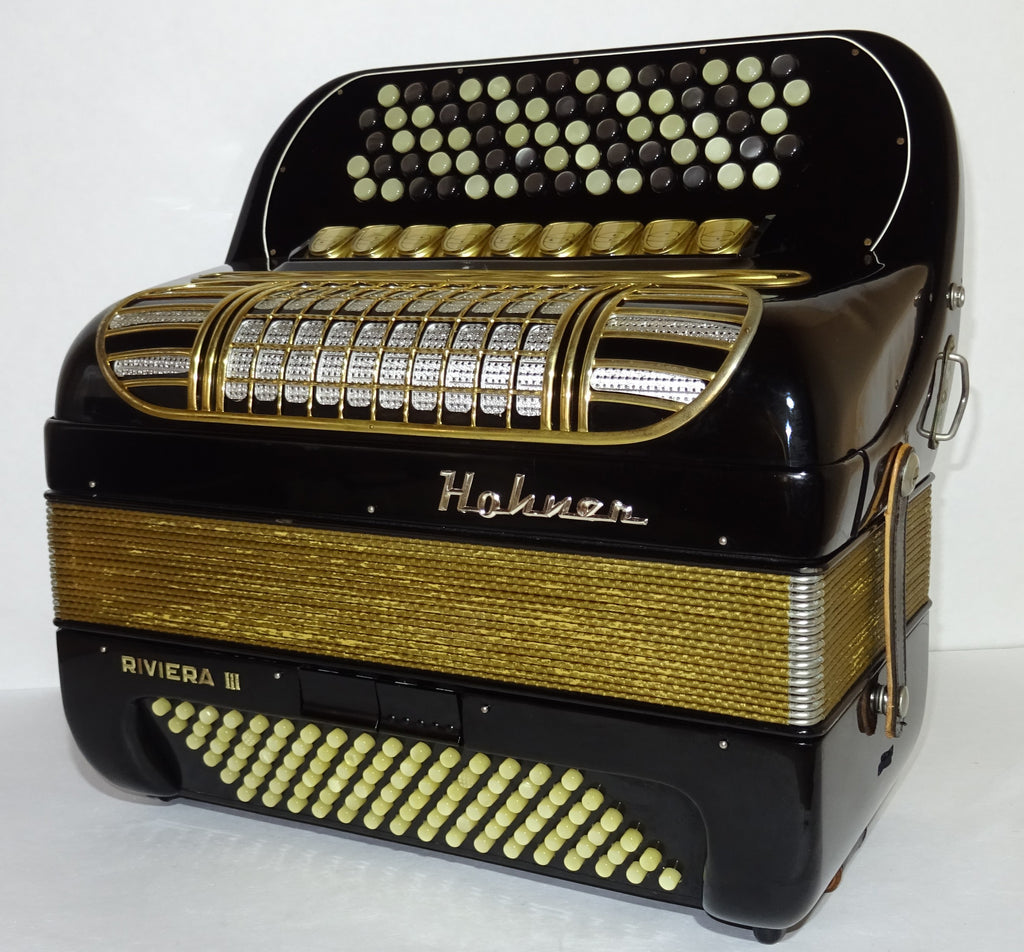 Hohner Riviera III Lightweight 5 Rows Button Accordion C Griff made in Germany, with New Straps