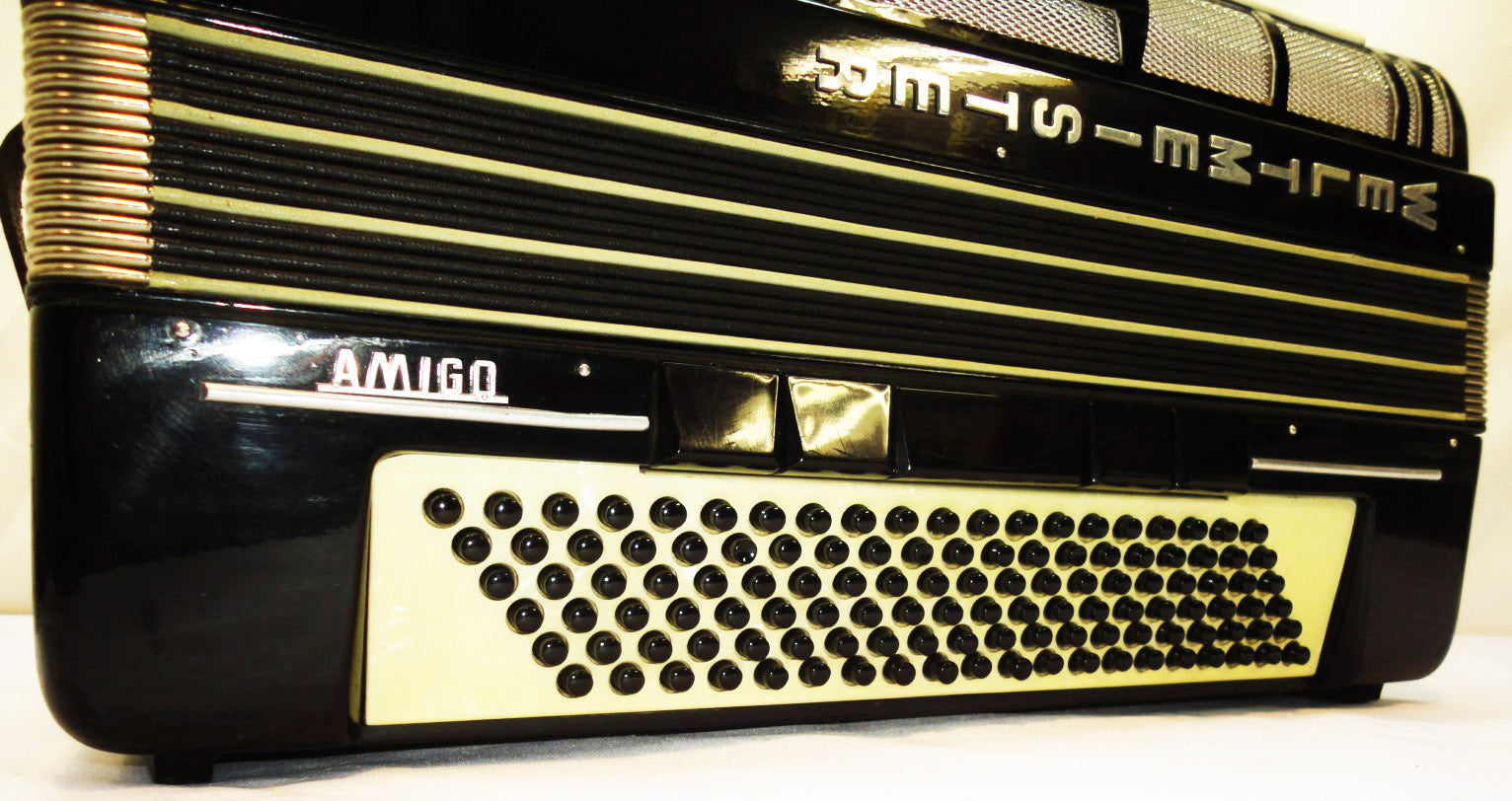 Weltmeister Amigo 120 Bass, 16 Registers, Bag & New Straps, German Accordion 806, Original, Excellent Accordian For Sale