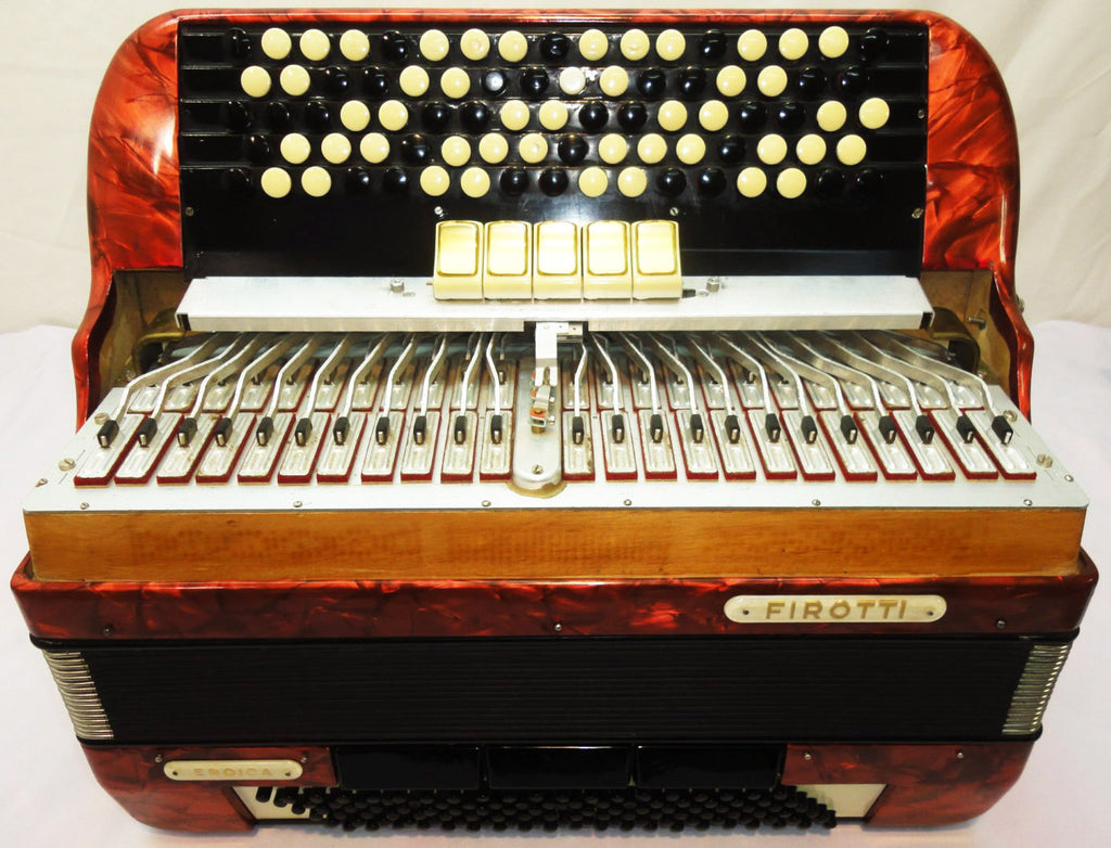 Firotti Eroica, 5-reihig, 120 Bässe, hervorragendes originales deutsches Knopfakkordeon Bajan 812, Konzert-Chromatik-Akkordeon zu verkaufen