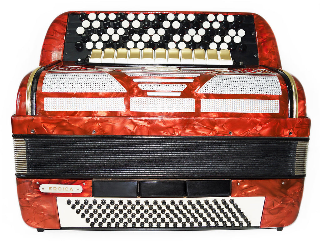 Firotti Eroica, 5 Row 120 Bass German Button Accordion Bayan, New Straps 1458, Concert Chromatic Accordian, Super sound.