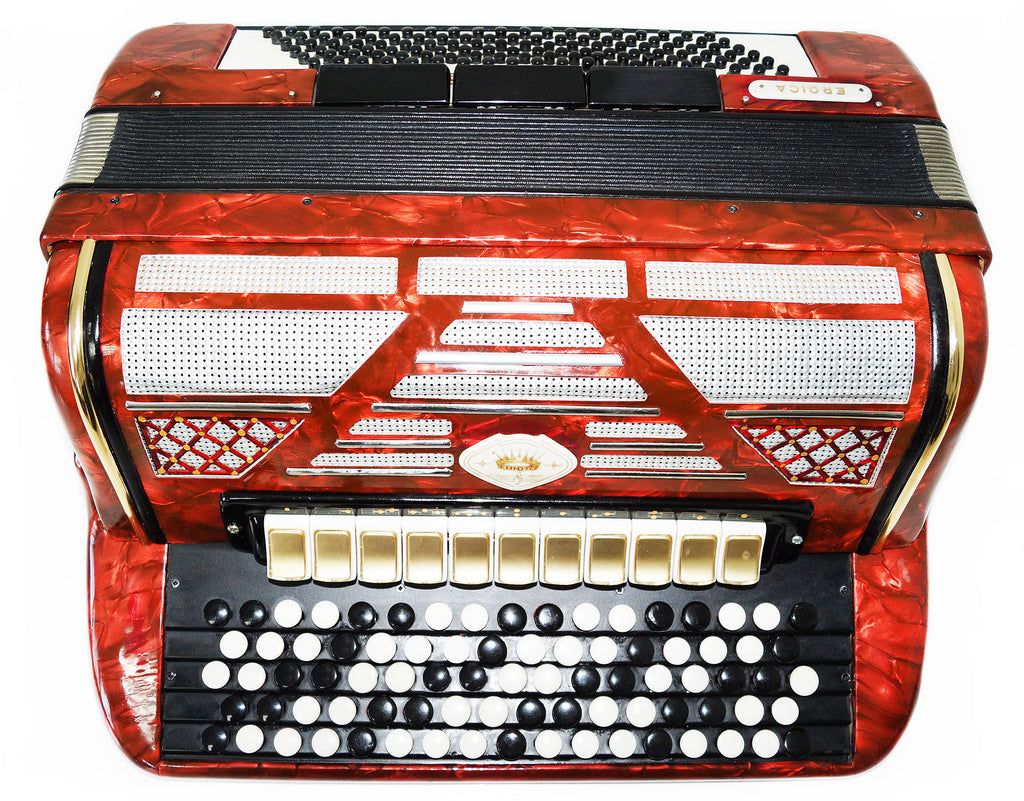 Firotti Eroica, 5 Row 120 Bass German Button Accordion Bayan, New Straps 1458, Concert Chromatic Accordian, Super sound.