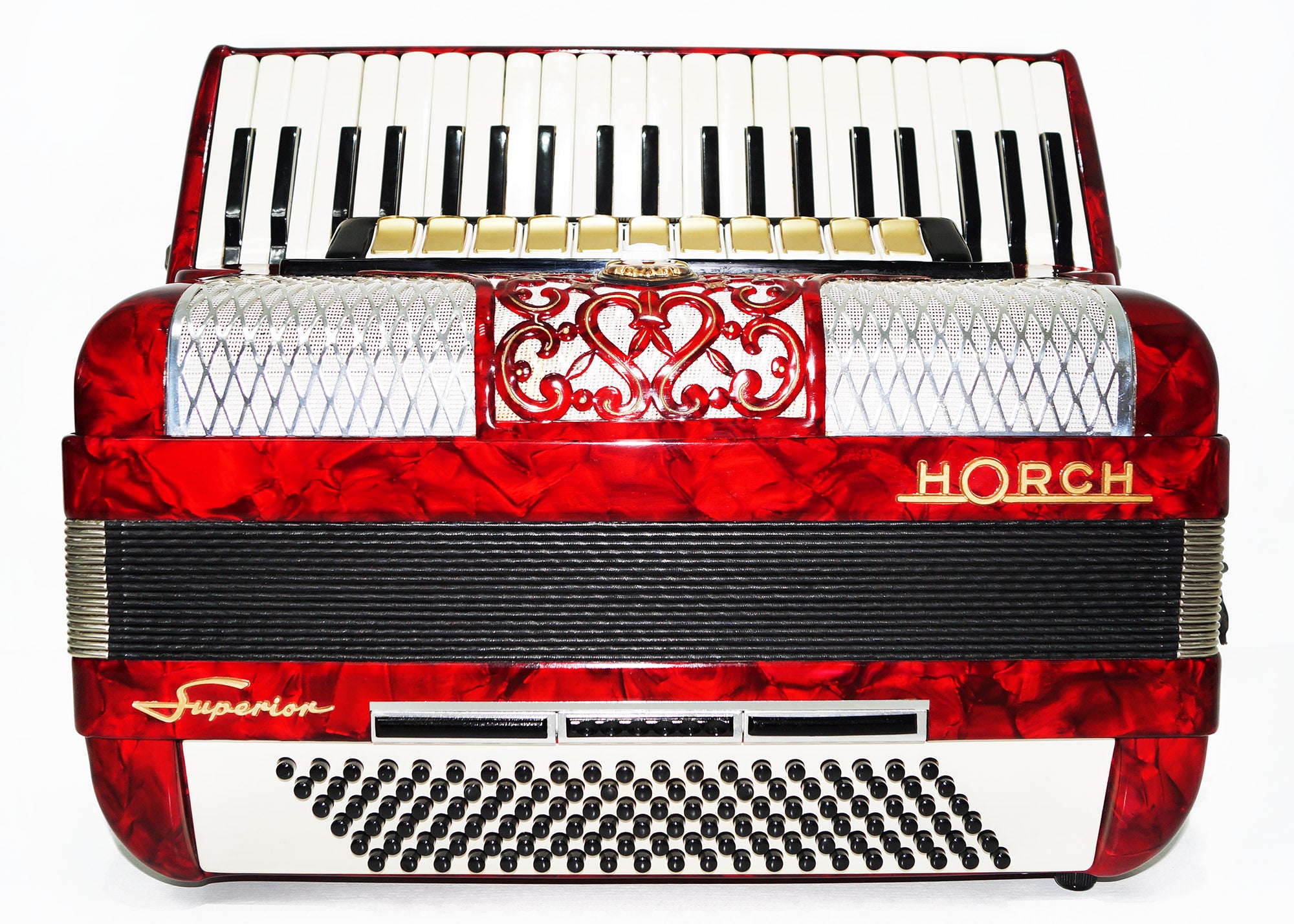 Nahezu NEU! Horch Superior 120 Bass Akkordeon, hergestellt in Deutschland, Koffer 1492, sehr schöner und kräftiger Klang!