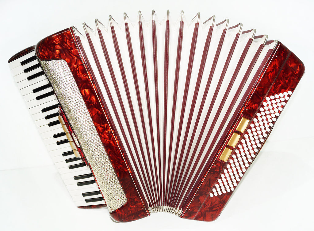 Rare Original Piano Accordion Solo, made in Germany, 120 Bass, New Straps, Case 1503, Rich and Bright Sound!