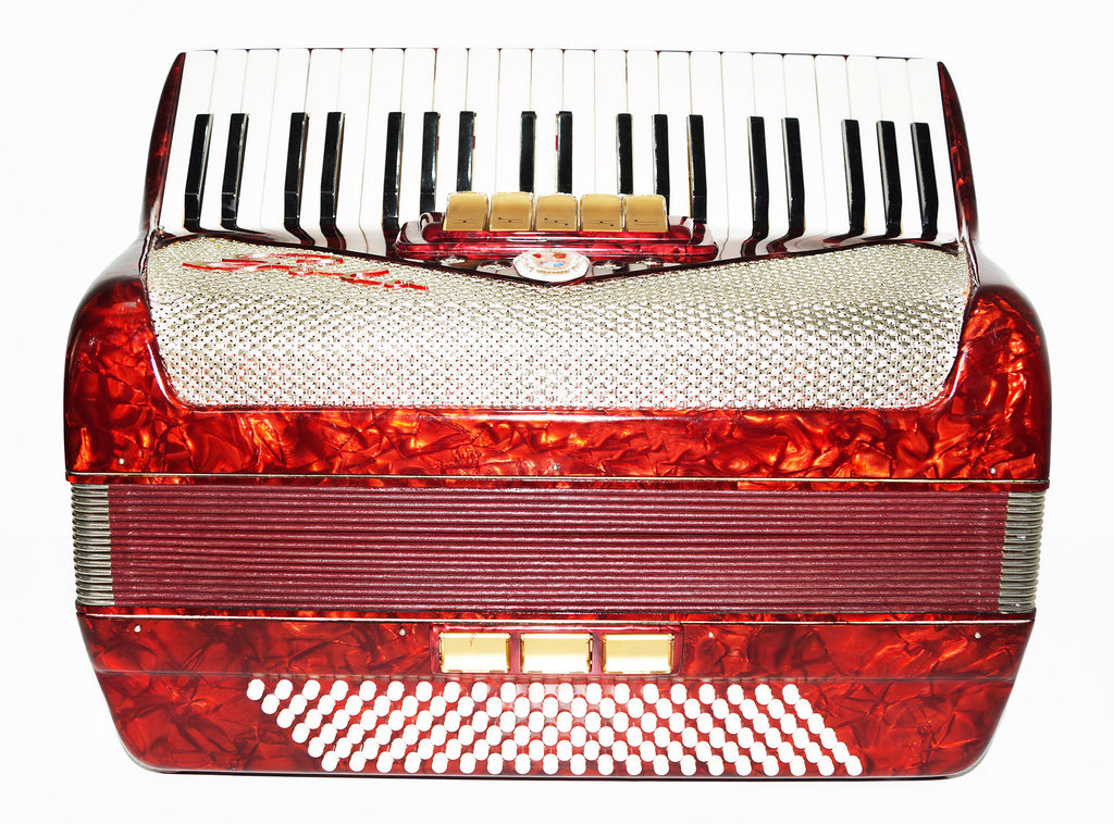 Rare Original Piano Accordion Solo, made in Germany, 120 Bass, New Straps, Case 1503, Rich and Bright Sound!