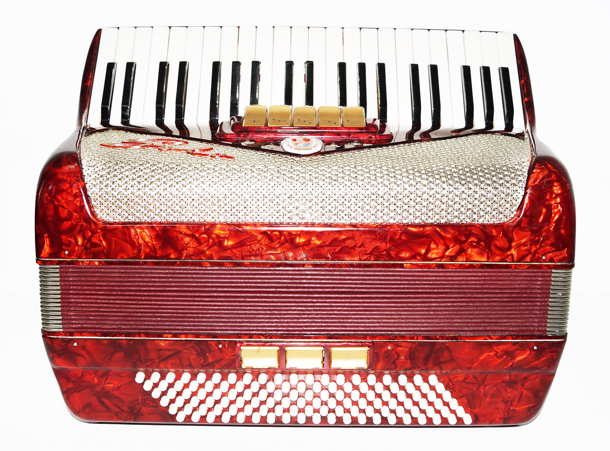 Rare Original Piano Accordion Solo, made in Germany, 120 Bass, New Straps, Case 1503, Rich and Bright Sound!
