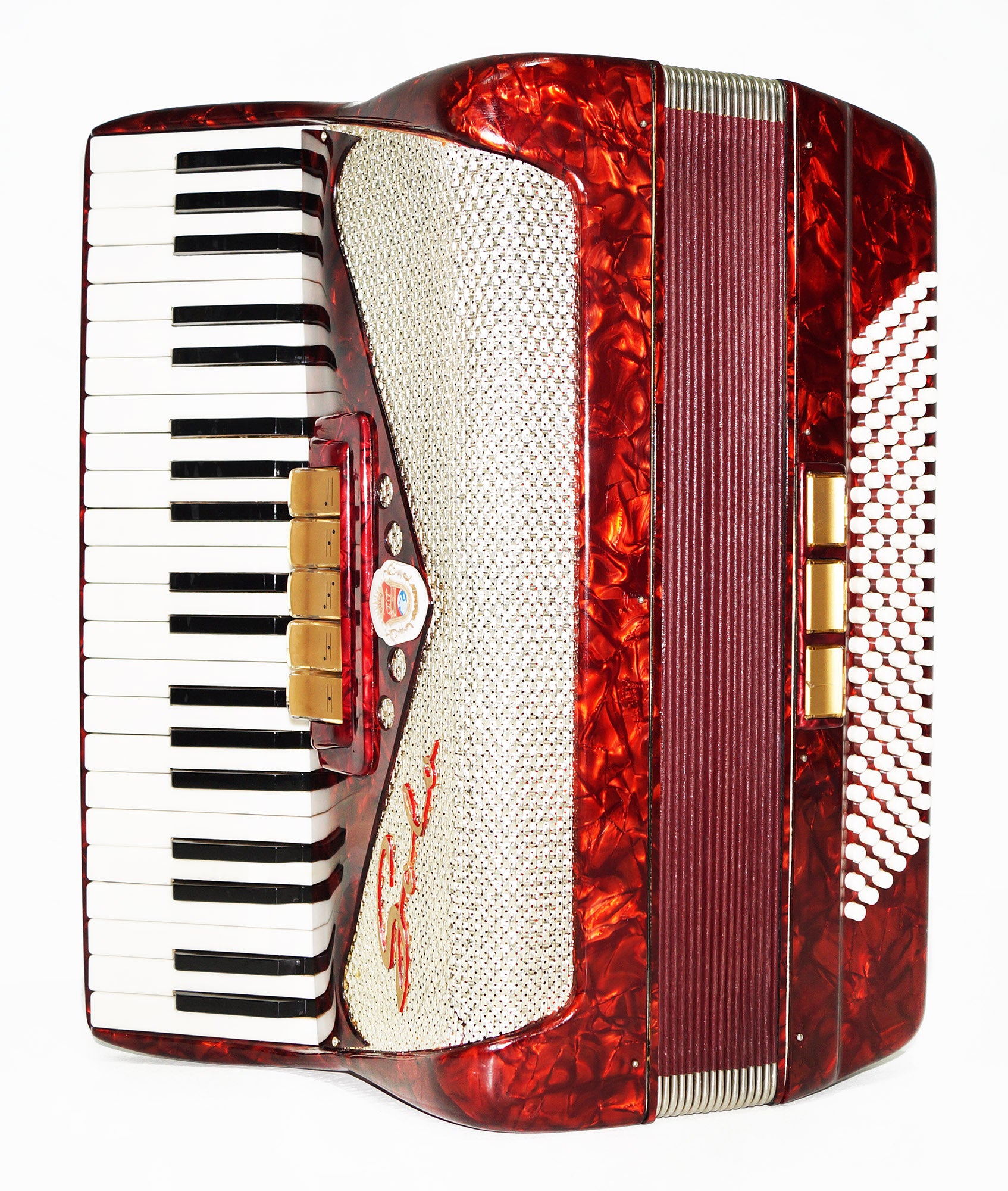 Rare Original Piano Accordion Solo, made in Germany, 120 Bass, New Straps, Case 1503, Rich and Bright Sound!