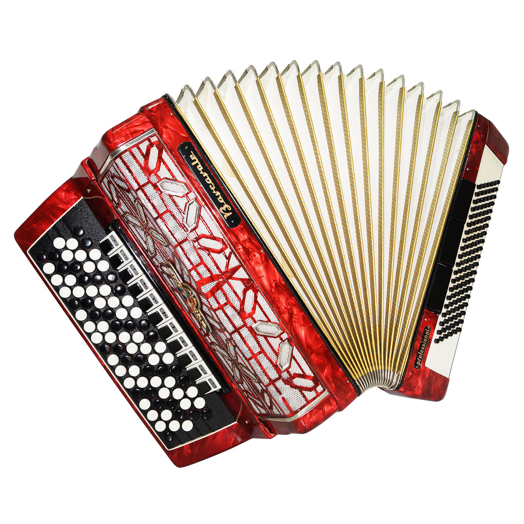 5 Row Barcarole Professional Concert Button Accordion made in Germany Bayan 1550, incl New Straps, Full Size, 120 Bass, 14 Registers