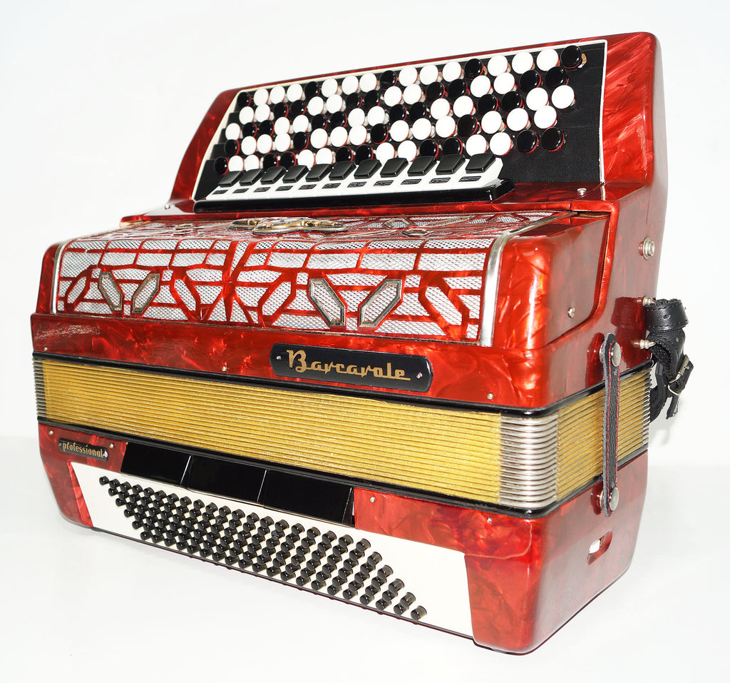 5 Row Barcarole Professional Concert Button Accordion made in Germany Bayan 1550, incl New Straps, Full Size, 120 Bass, 14 Registers