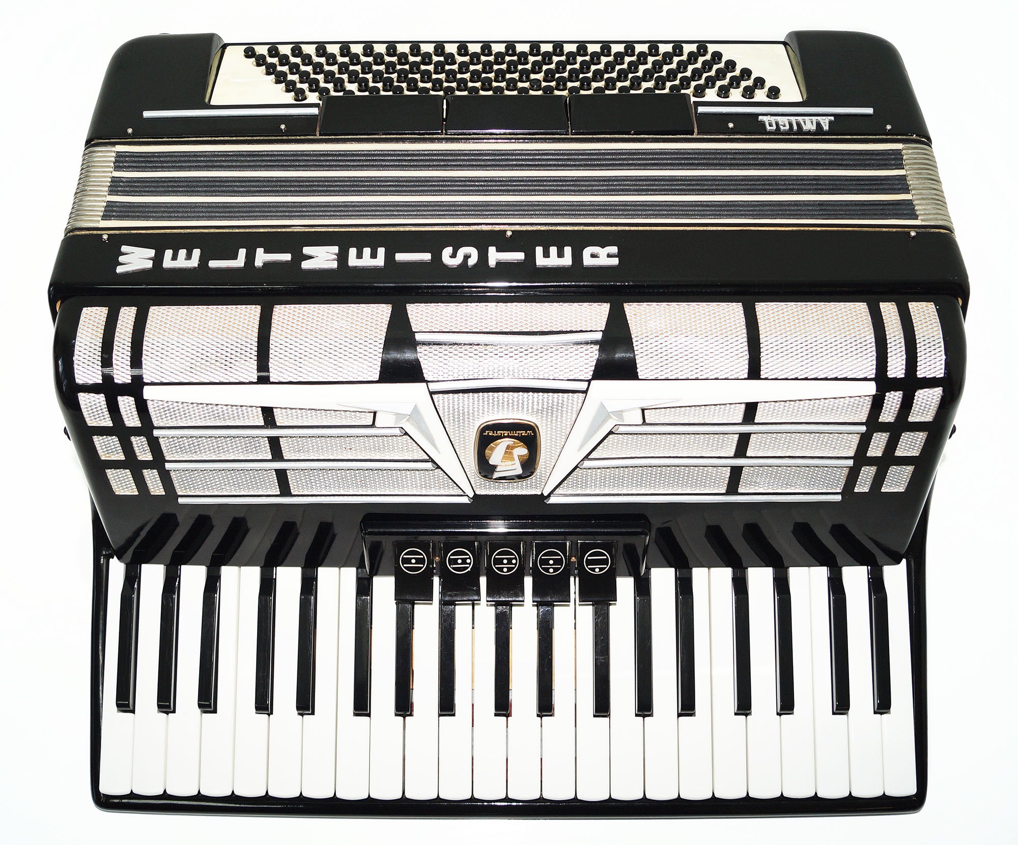 Weltmeister Amigo 120 Bass Made in Germany Piano Akkordeon, neue Riemen Koffer 1561, erstaunliches Original-Akkordeon, exzellenter Klang