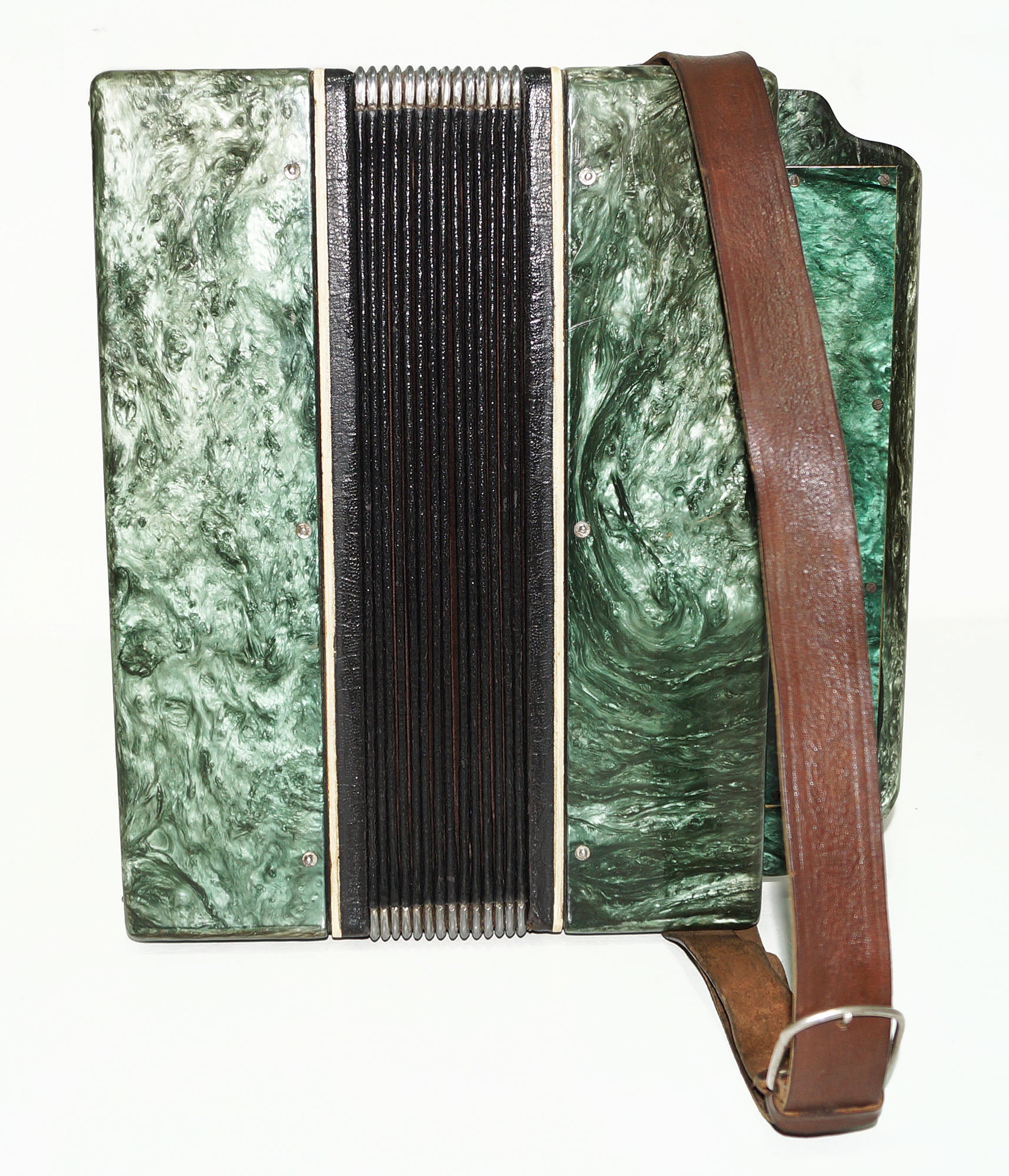 Folk Bayan Garmon Ukraine, Vintage Button Accordion Harmonica, 23x12 Squeezebox, Old Garmoshka in Tune, 1584