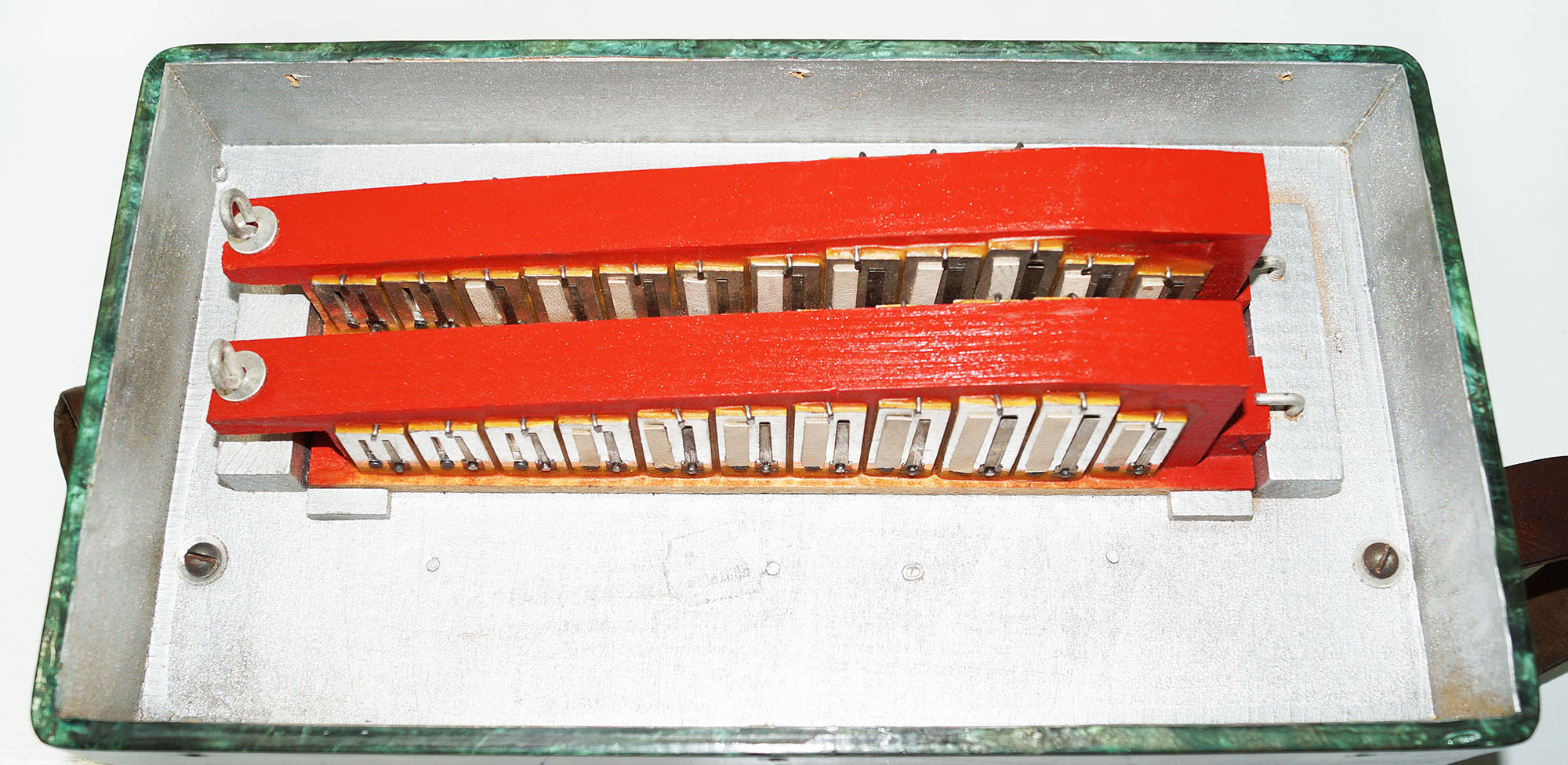 Folk Bayan Garmon Ukraine, Vintage Button Accordion Harmonica, 23x12 Squeezebox, Old Garmoshka in Tune, 1584