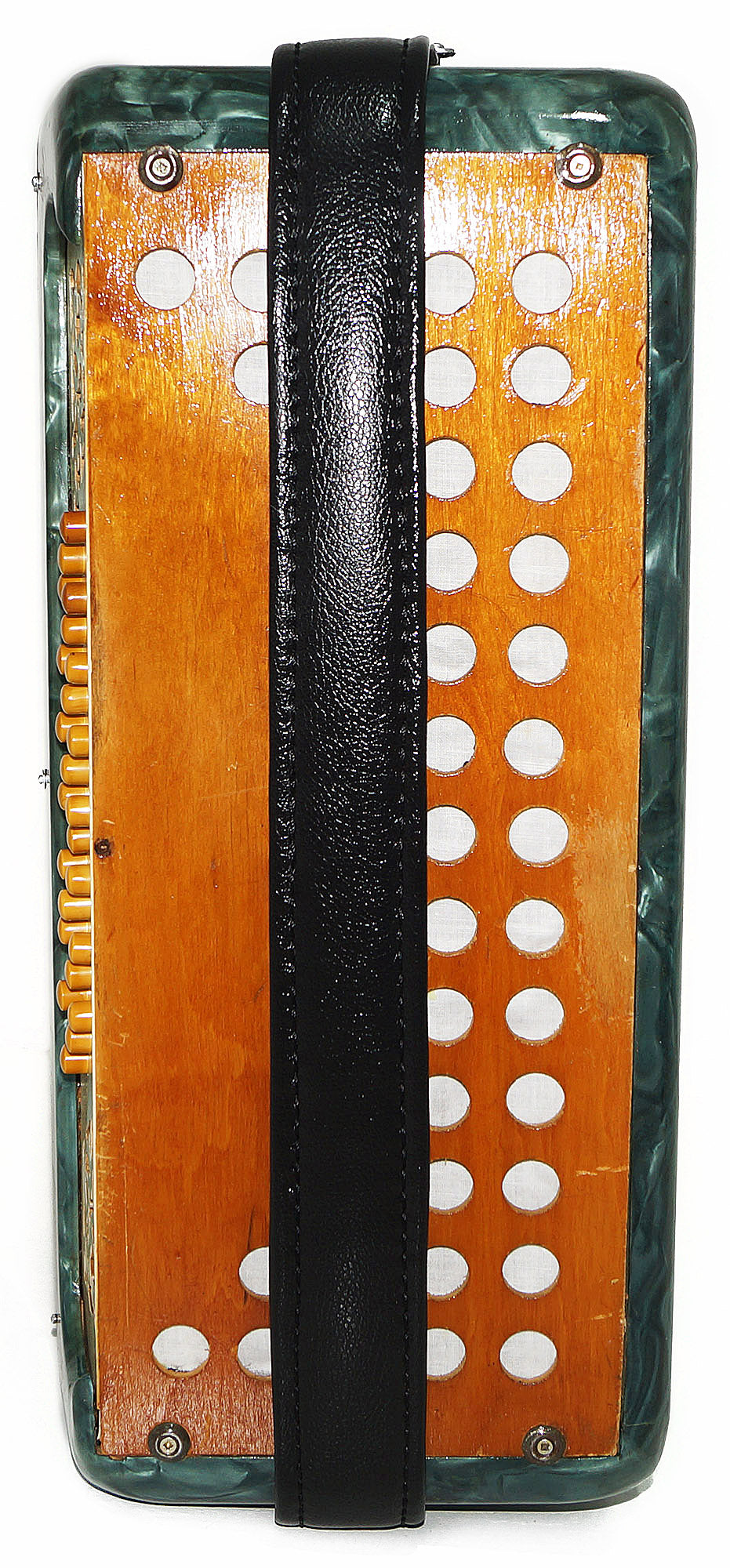 Folk Harmonica Vintage Button Accordion 25x24 Garmon New Straps, 2208, Very Beautiful sound!