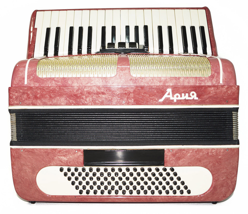 Vintage Piano Accordion Ariya 96 Bass, made in USSR, New Straps 2059, Very Beautiful Keyboard Accordian! Wonderful sound!