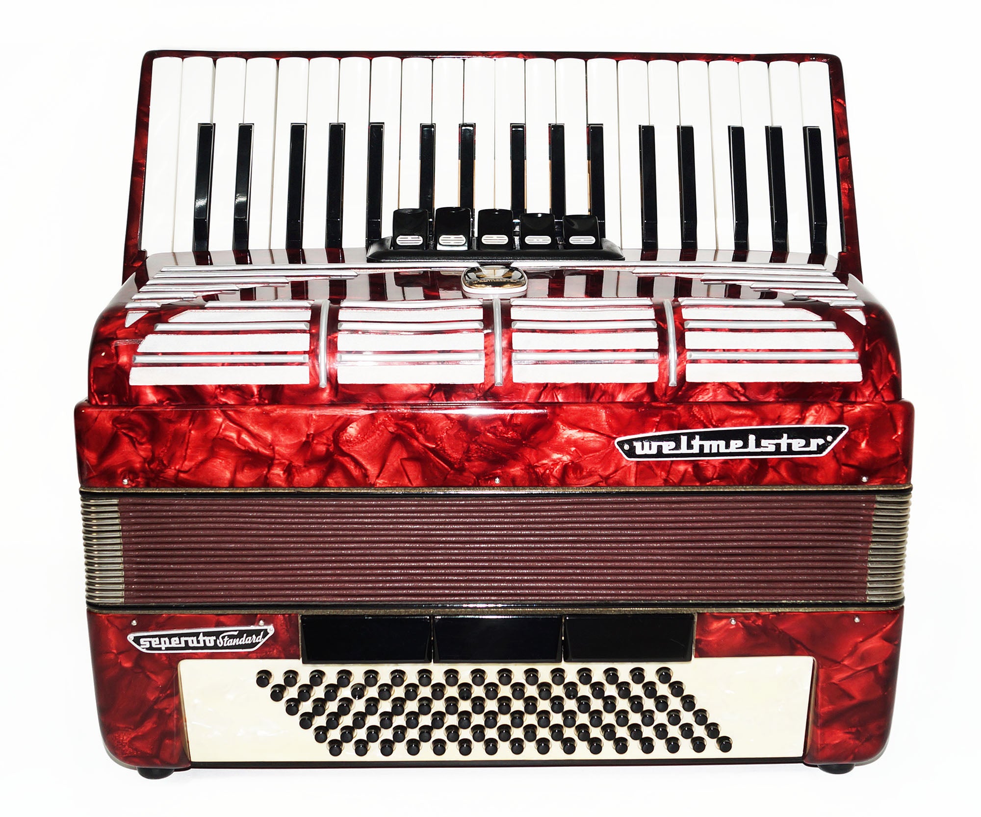 Weltmeister Seperato Standard, made in Germany, 96 Bass Piano Accordion, 1620, New Straps, Excellent High Quality sound!