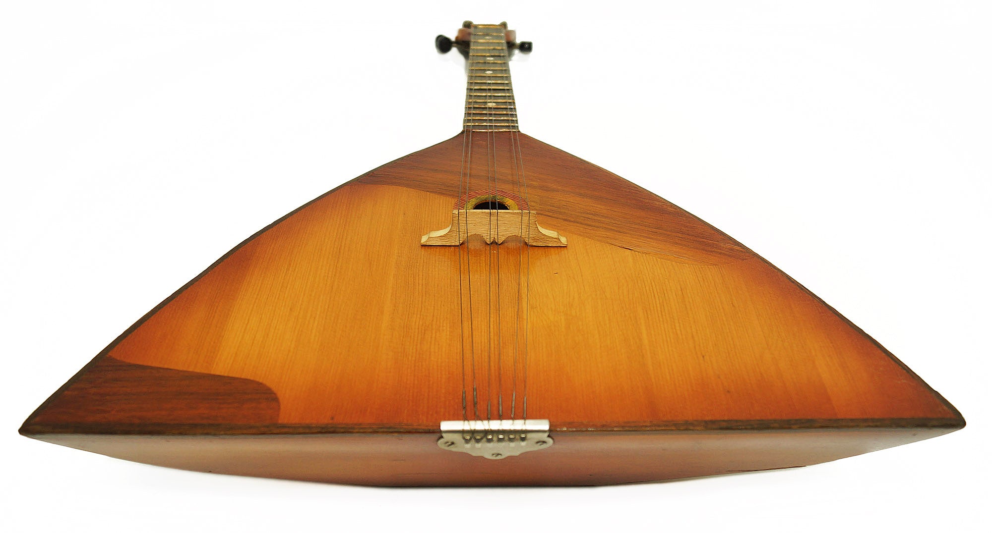 Folk Vintage Original Balalaika 6 Strings Natural Wood, Old Musical Instrument 2071 Wonderful Sound!