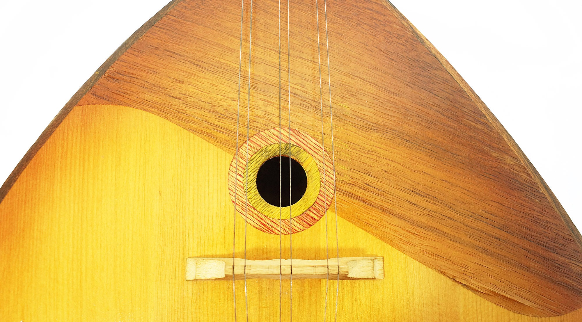 Folk Vintage Original Balalaika 6 Strings Natural Wood, Old Musical Instrument 2071 Wonderful Sound!