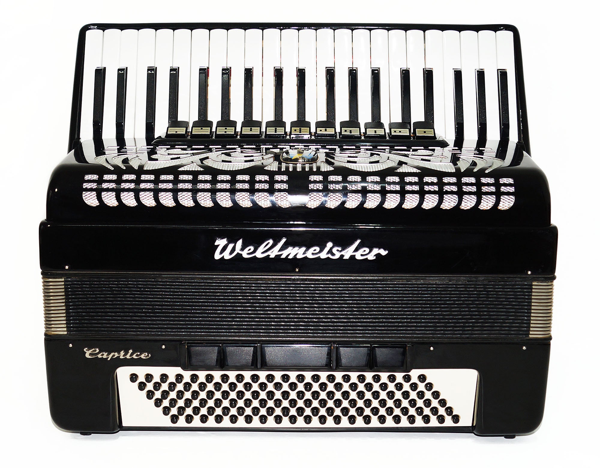 Amazing Weltmeister Caprice 120 Bass, made in Germany Accordion Straps Case 1635, High Quality Piano Accordian! Rich and Powerful Sound!