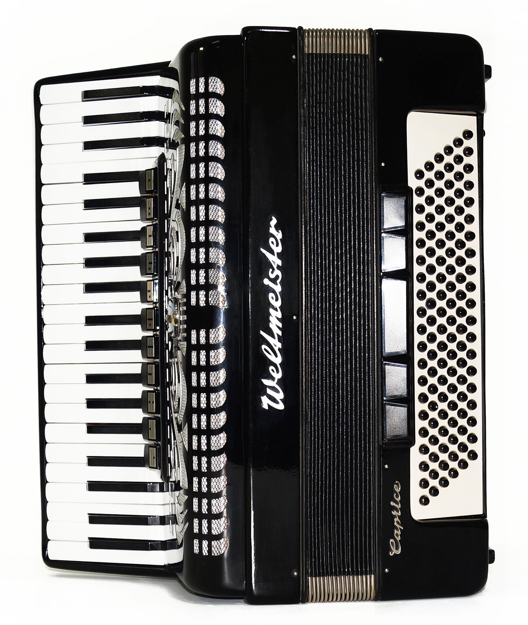 Amazing Weltmeister Caprice 120 Bass, made in Germany Accordion Straps Case 1635, High Quality Piano Accordian! Rich and Powerful Sound!