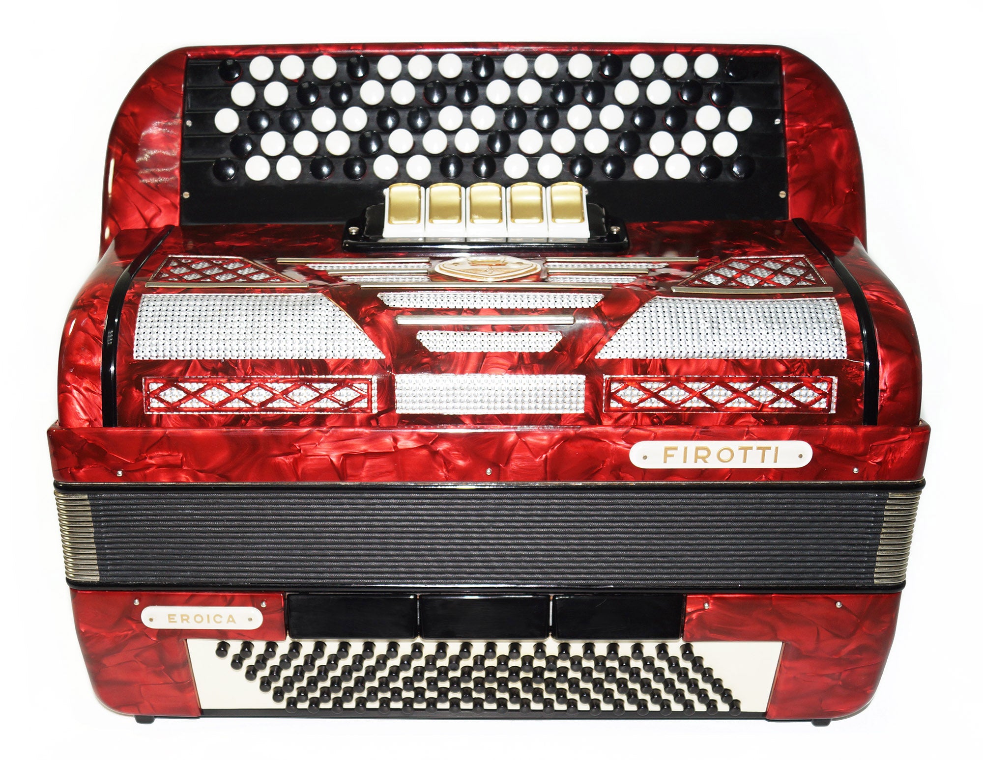 5 Row Firotti Eroica 120 Bass made in Germany Button Accordion Bayan New Straps 1816, Concert Chromatic Accordian, Super sound