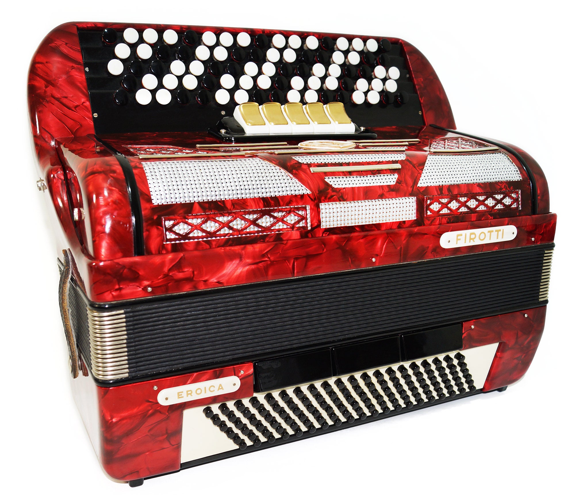 5 Row Firotti Eroica 120 Bass made in Germany Button Accordion Bayan New Straps 1816, Concert Chromatic Accordian, Super sound