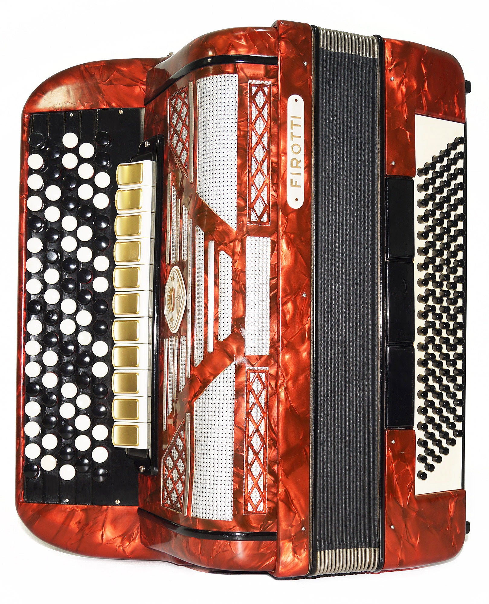 5 Row Firotti Accordion 120 Bass Buttons made in Germany Original Bayan New Straps 2062, Concert Chromatic Accordian, Rich and Powelful sound.