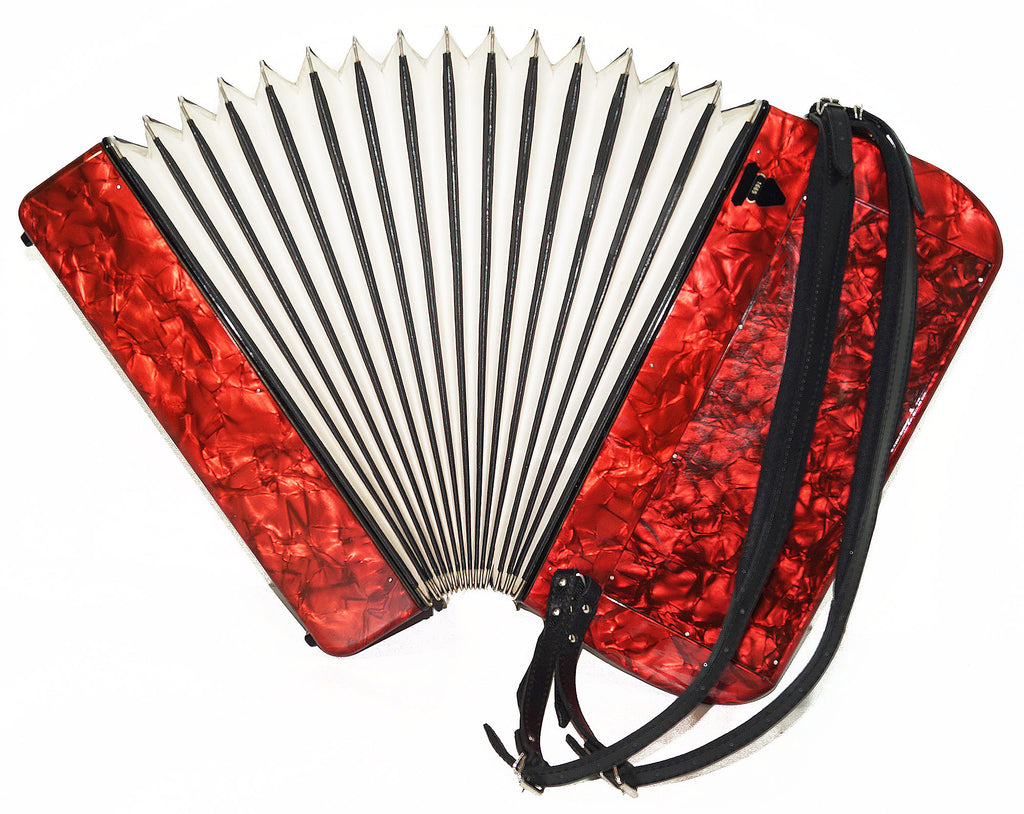 5 Row Firotti Accordion 120 Bass Buttons made in Germany Original Bayan New Straps 2062, Concert Chromatic Accordian, Rich and Powelful sound.