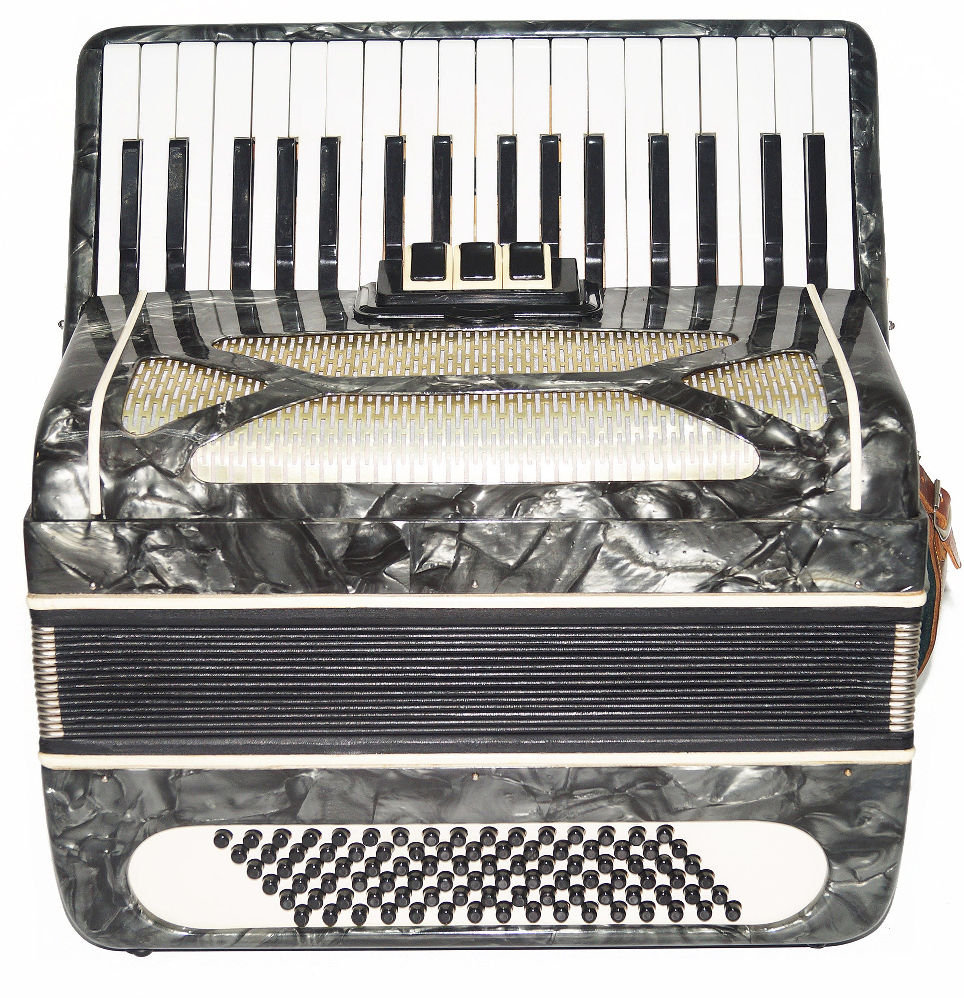 Original Russian Piano Accordion Volna 96 Bass, Straps 1969, Very Beautiful Keyboard Accordian! Excellent sound!
