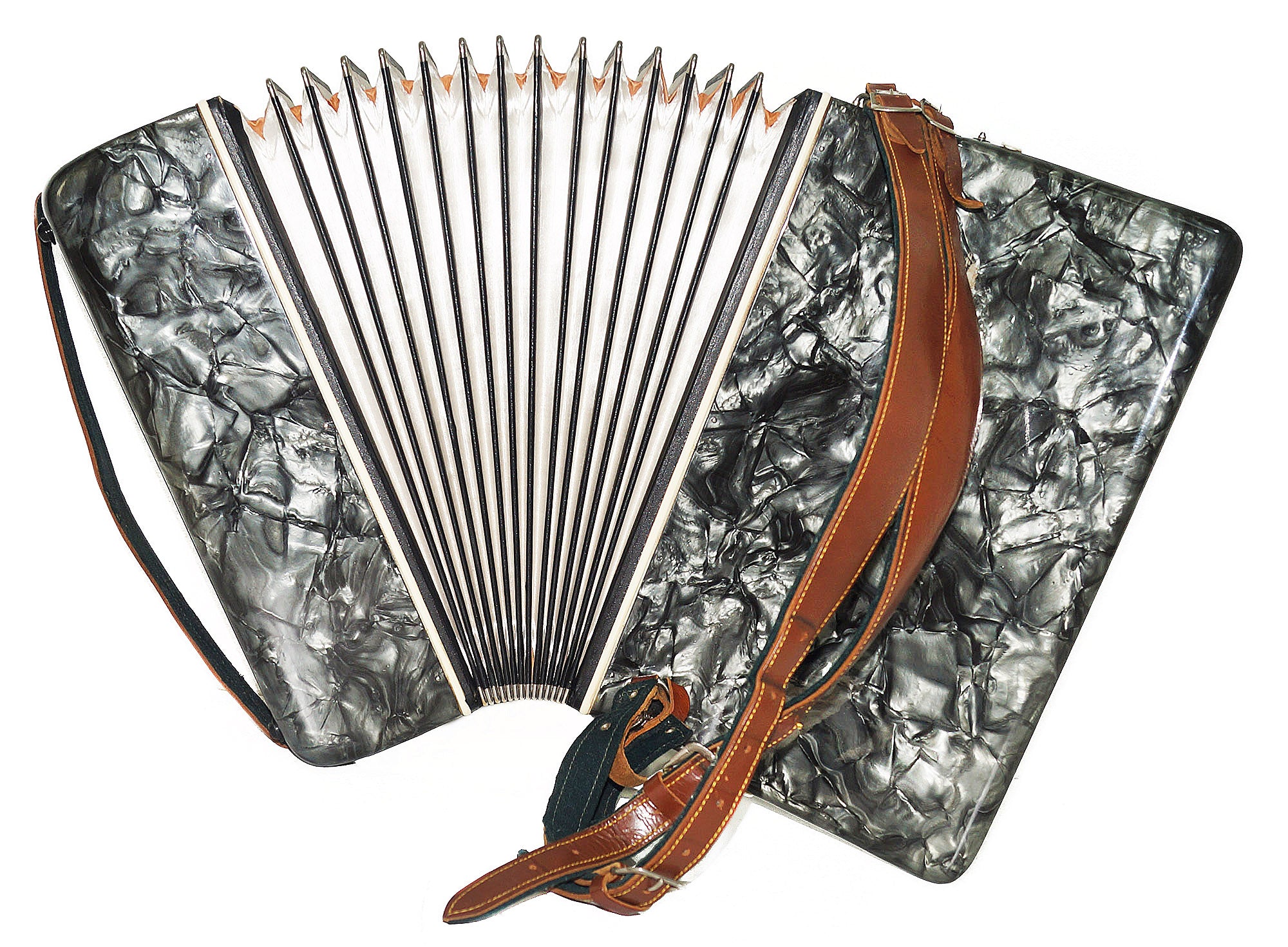 Original Russian Piano Accordion Volna 96 Bass, Straps 1969, Very Beautiful Keyboard Accordian! Excellent sound!