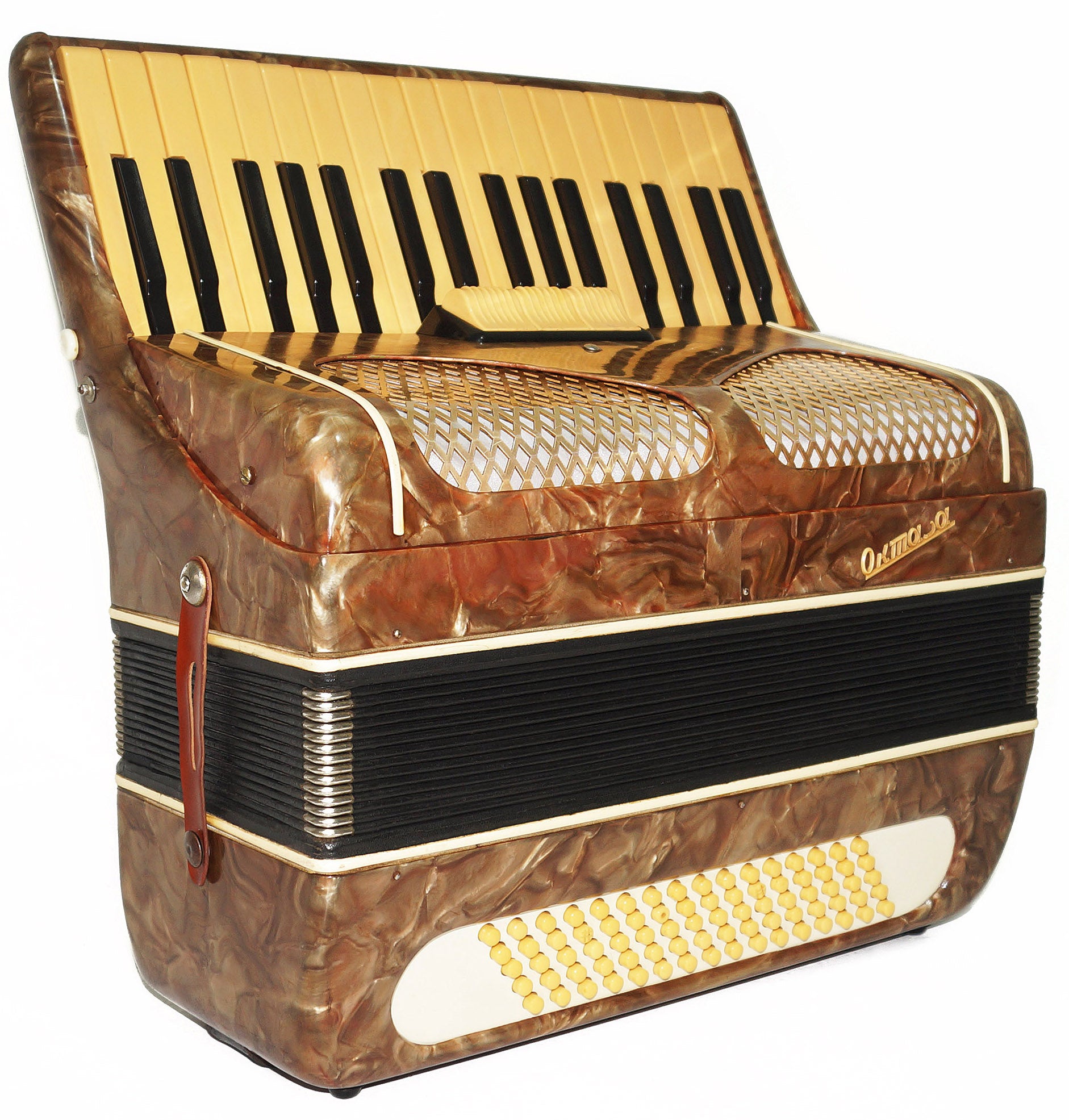 Piano Accordion Octava 80 Bass Buttons, New Straps, Case 2089 for Beginners Children, Very Beautiful sound.