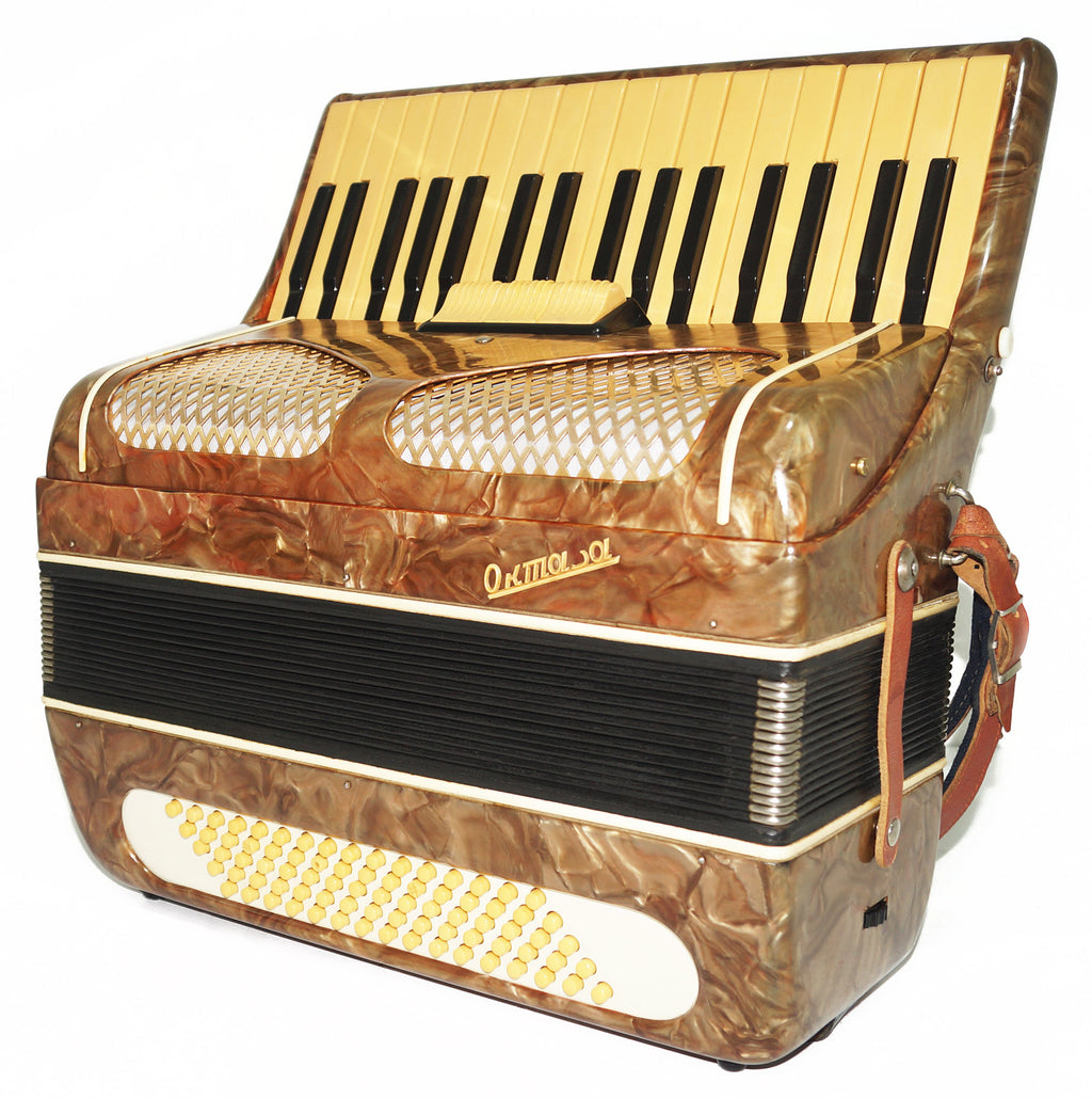 Piano Accordion Octava 80 Bass Buttons, New Straps, Case 2089 for Beginners Children, Very Beautiful sound.
