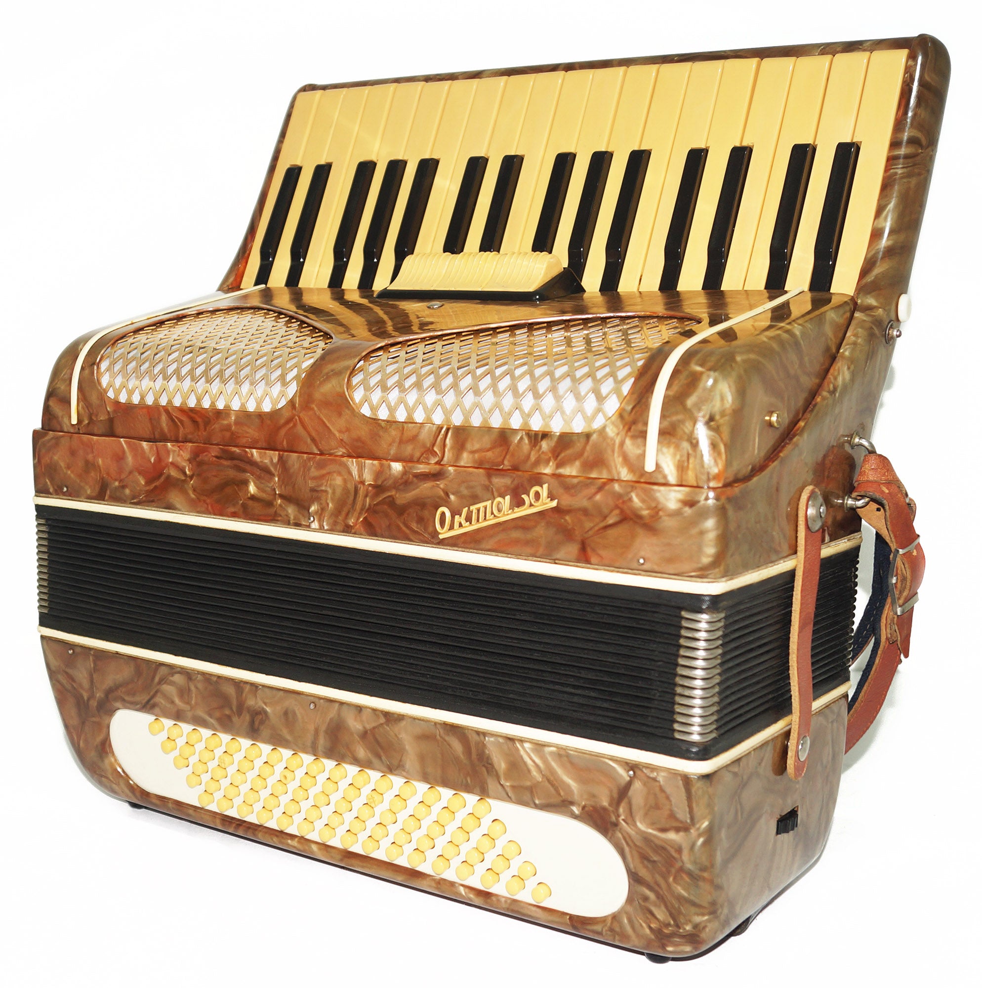 Piano Accordion Octava 80 Bass Buttons, New Straps, Case 2089 for Beginners Children, Very Beautiful sound.