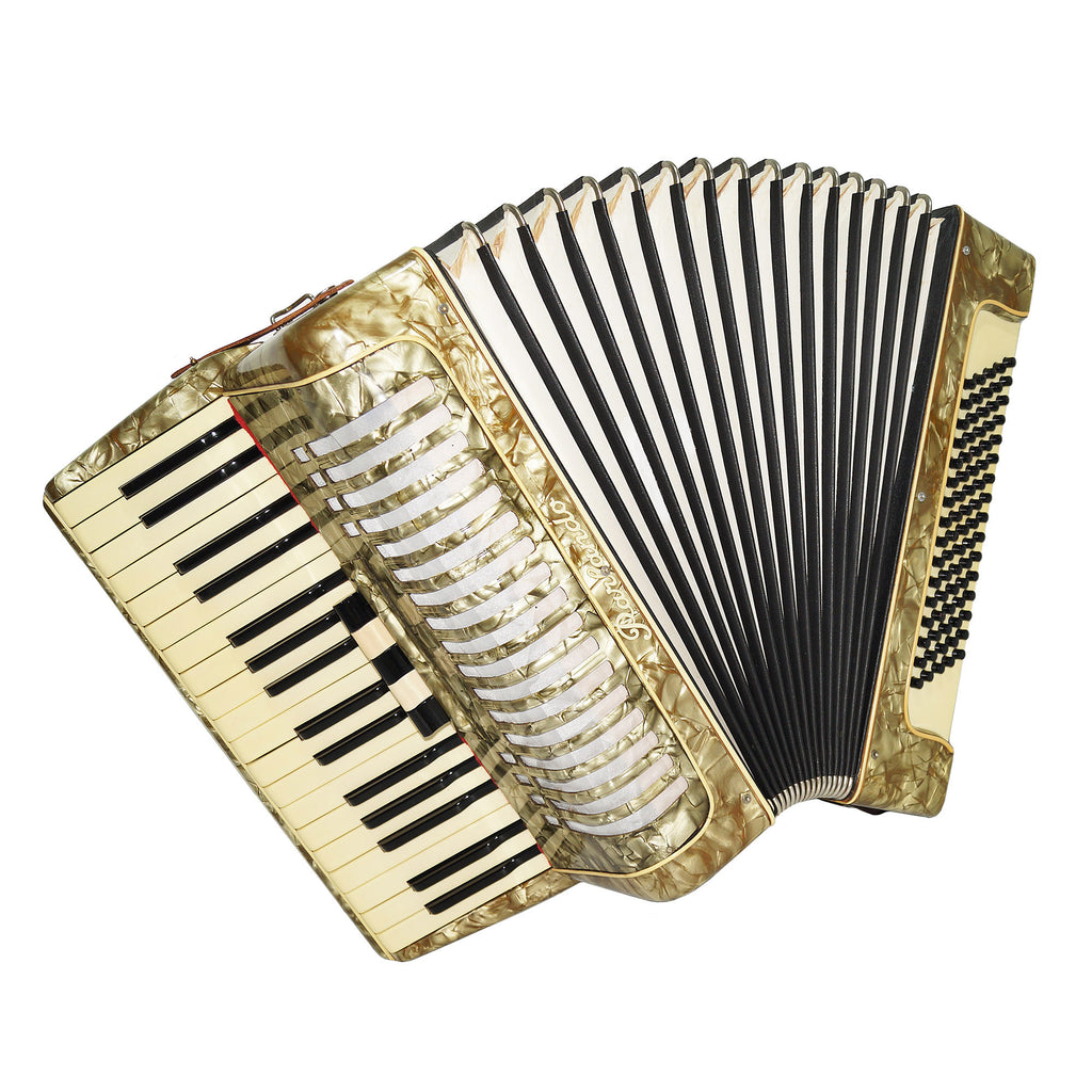 Lightweight Vintage Parlando 80 Bass, German Beginner Children Kids Accordion 1865, Original Straps, Rich and Powerful Sound.