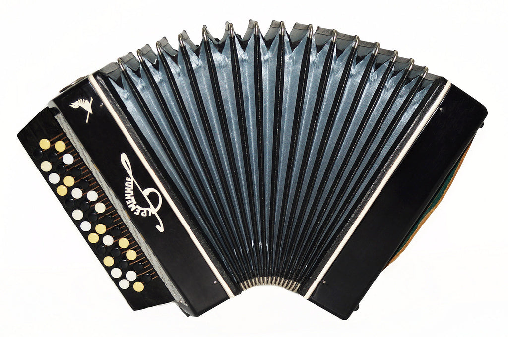 Orchestral Monophone Small Button Accordion made in Ukraine Bayan New Straps 1838, Kremennoe Very Beautiful Sound!