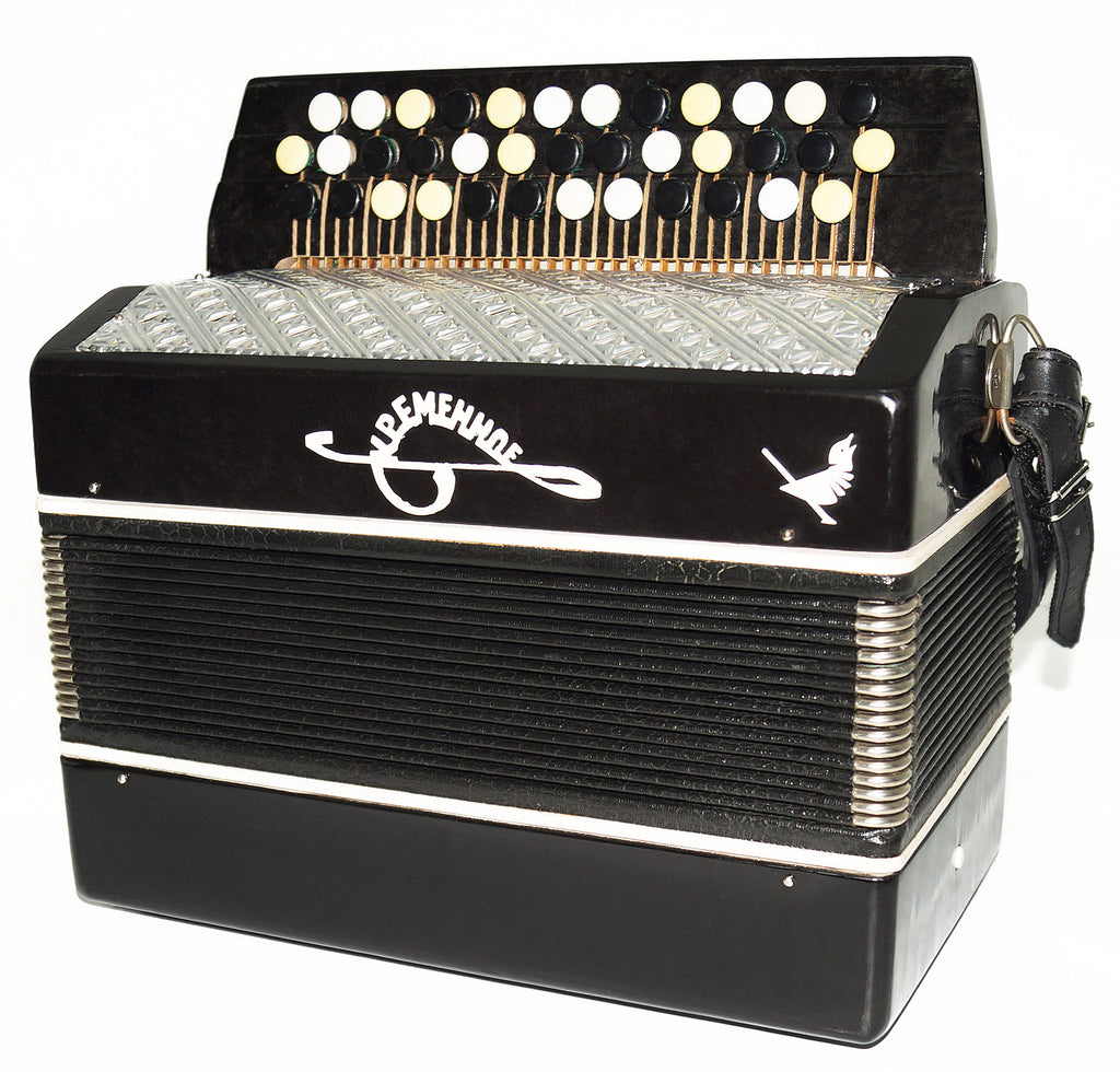 Orchestral Monophone Small Button Accordion made in Ukraine Bayan New Straps 1838, Kremennoe Very Beautiful Sound!