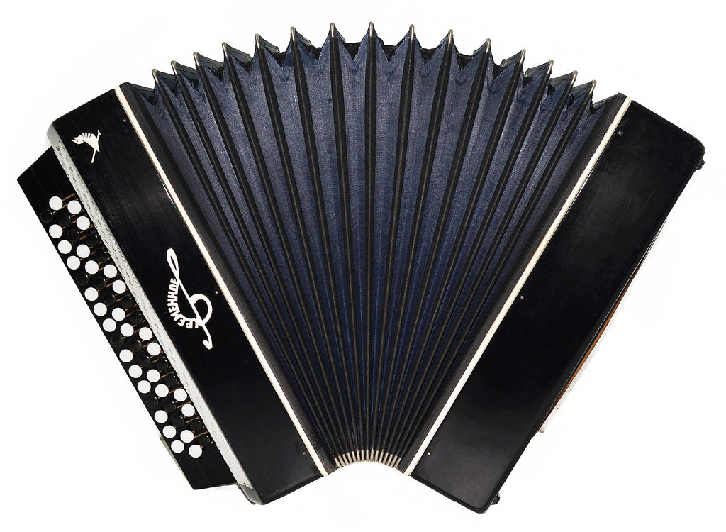 Orchestral Monophone Concert Bayan Double Сontrabass Button Accordion made in Ukraine 1932, Kremennoe, New Straps, Amazing sound.