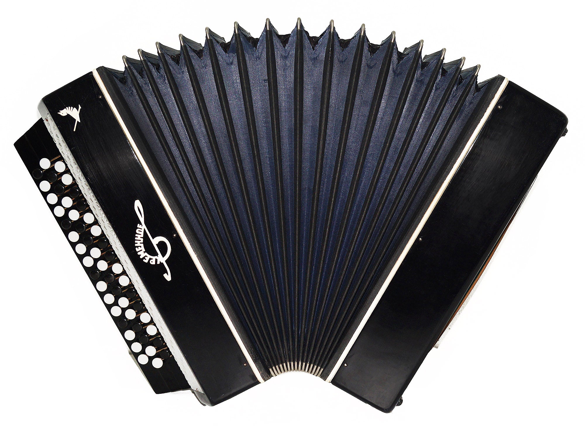 Orchestral Monophone Concert Bayan Double Сontrabass Button Accordion made in Ukraine 1932, Kremennoe, New Straps, Amazing sound.