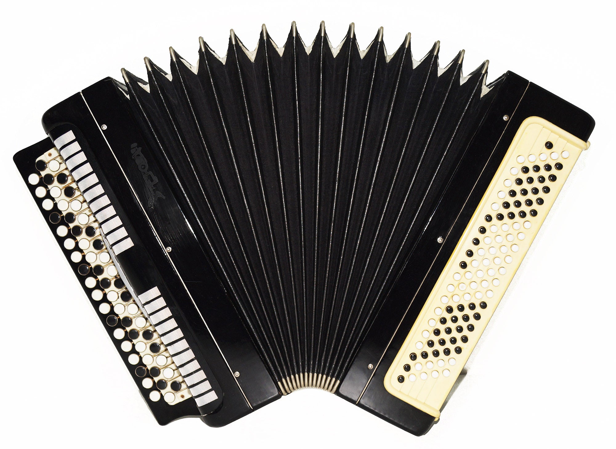 Bayan Etude Chromatic Button Accordion made in Tula Russia 100 bass New Straps 1945, Folk Music Acordeon Wonderful Sound!