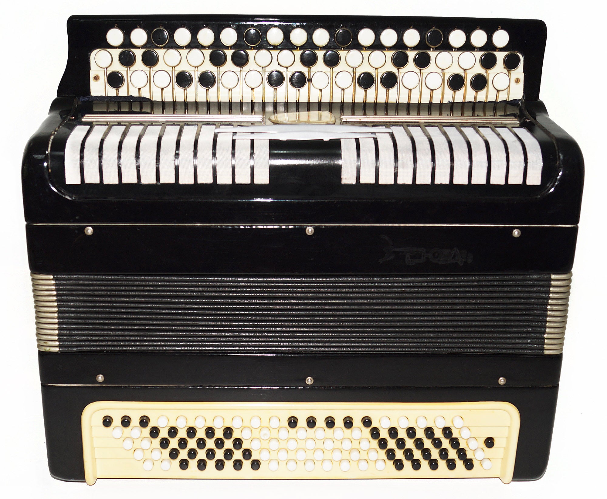 Bayan Etude Chromatic Button Accordion made in Tula Russia 100 bass New Straps 1945, Folk Music Acordeon Wonderful Sound!