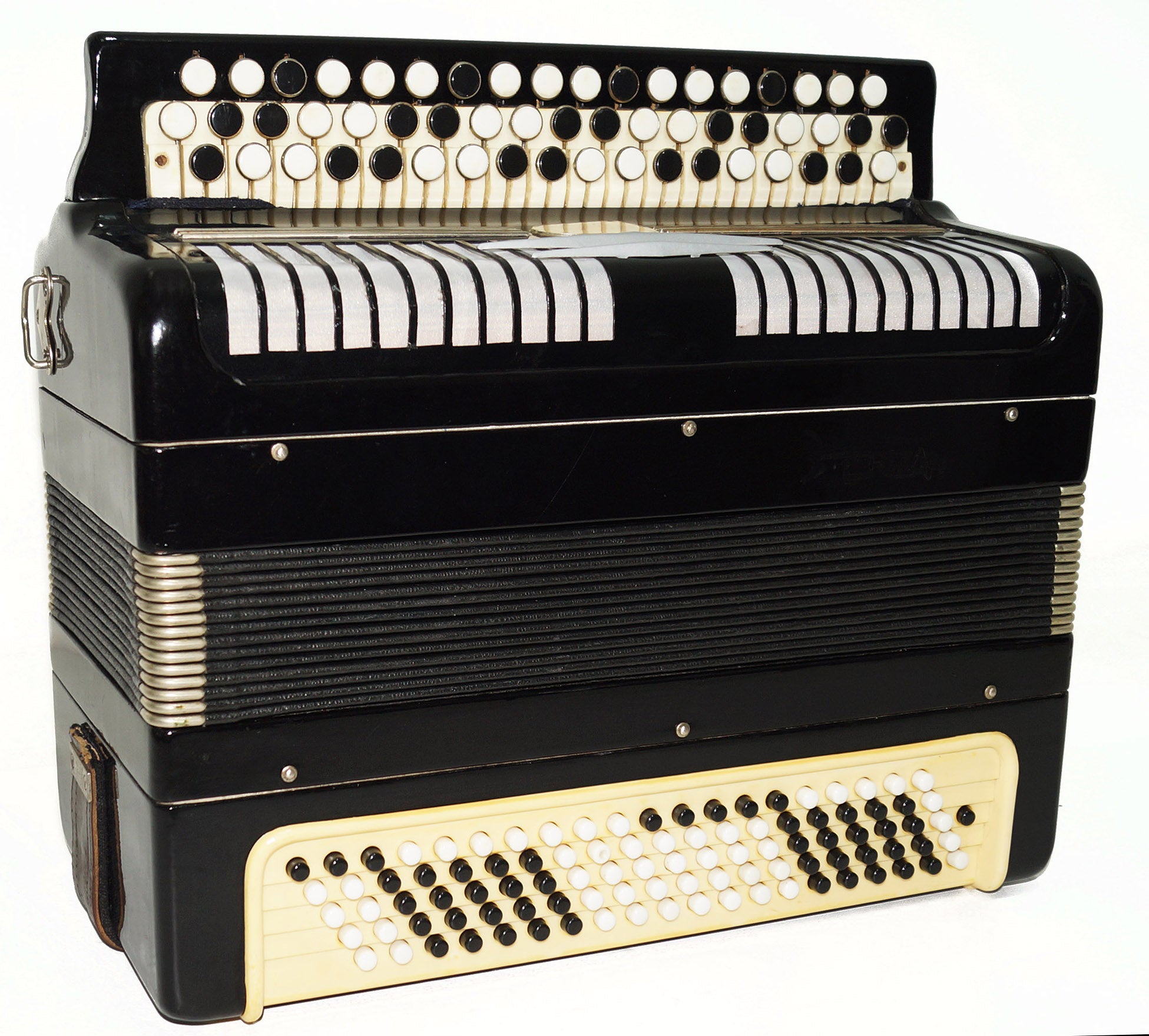 Bayan Etude Chromatic Button Accordion made in Tula Russia 100 bass New Straps 1945, Folk Music Acordeon Wonderful Sound!