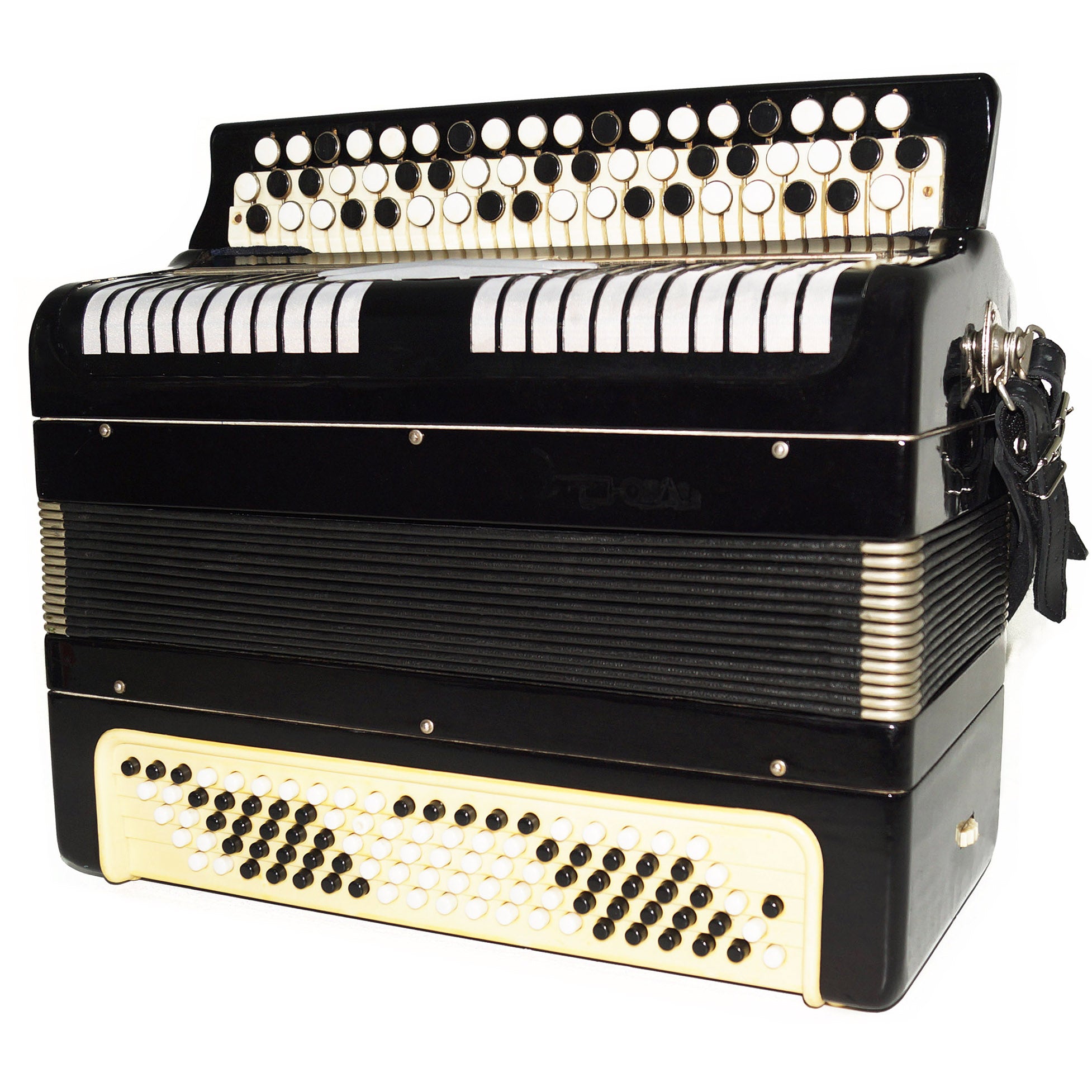 Bayan Etude Chromatic Button Accordion made in Tula Russia 100 bass New Straps 1945, Folk Music Acordeon Wonderful Sound!