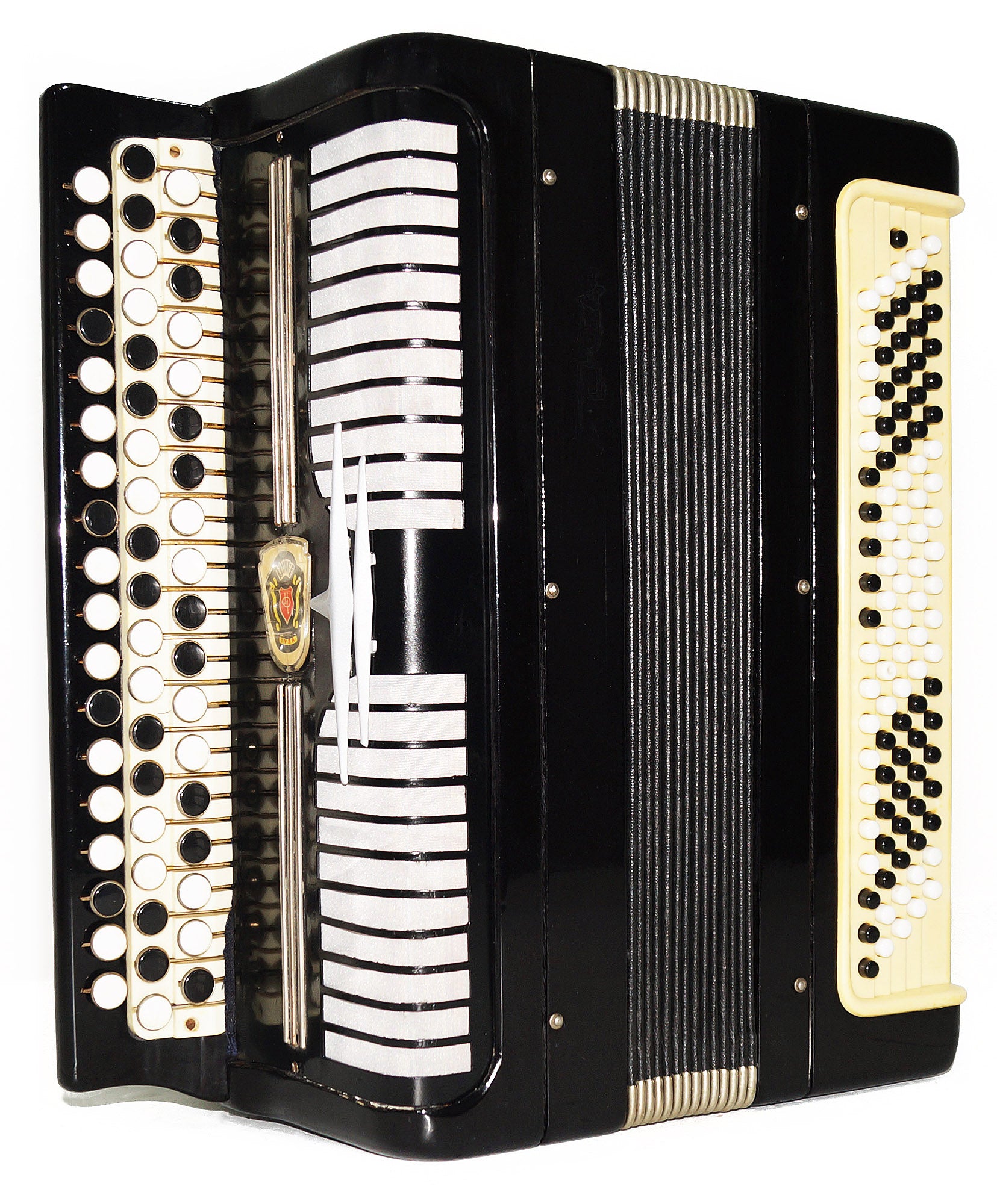 Bayan Etude Chromatic Button Accordion made in Tula Russia 100 bass New Straps 1945, Folk Music Acordeon Wonderful Sound!