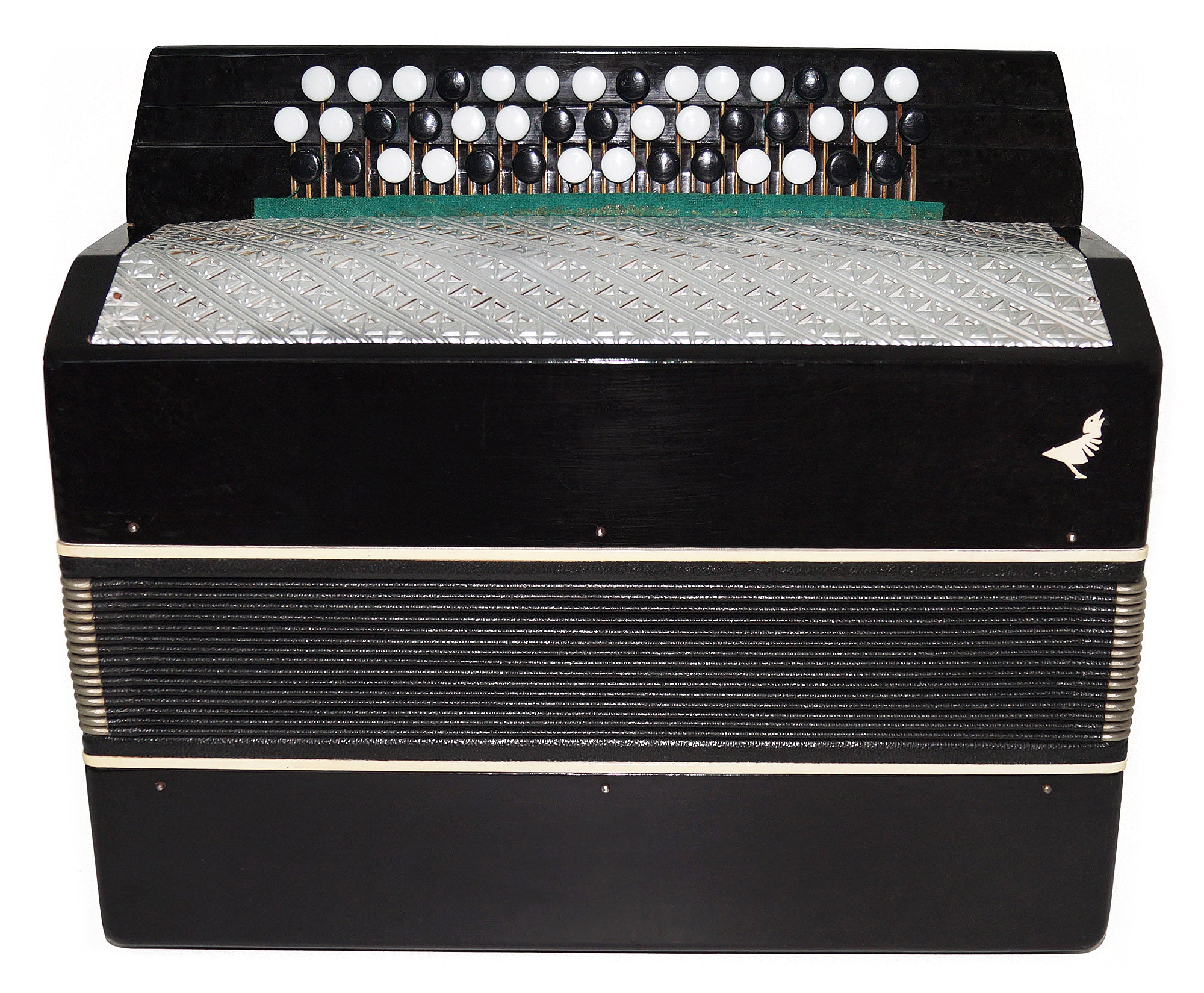 Rare Orchestral Monophone, Double Сontrabass Button Accordion Ukrainian Bayan 1933, Kremennoe, New Straps, Quality Concert Accordion.