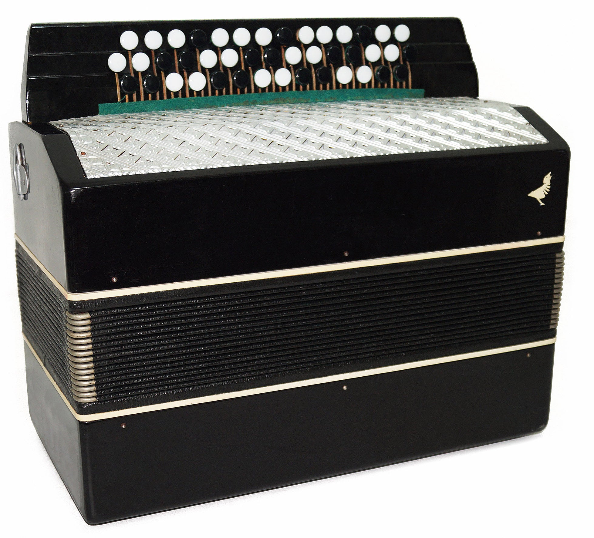 Rare Orchestral Monophone, Double Сontrabass Button Accordion Ukrainian Bayan 1933, Kremennoe, New Straps, Quality Concert Accordion.