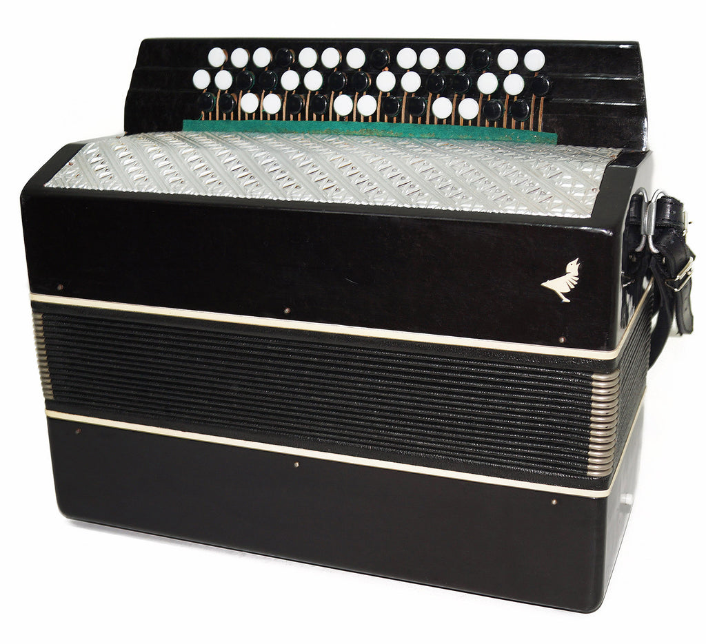 Rare Orchestral Monophone, Double Сontrabass Button Accordion Ukrainian Bayan 1933, Kremennoe, New Straps, Quality Concert Accordion.